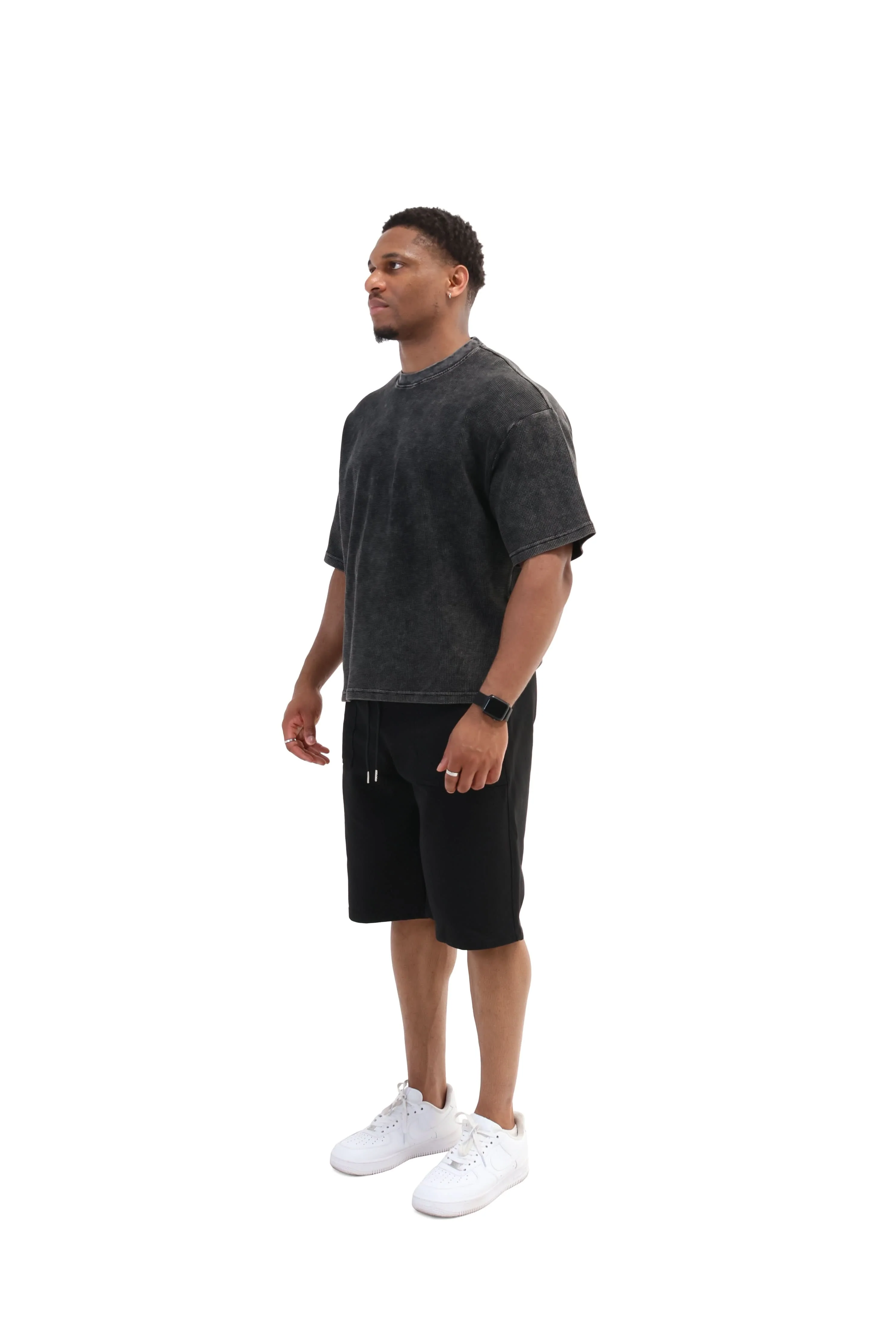 Acid Wash Waffle Boxy Fit Oversized T-Shirt 260gsm - Image 3