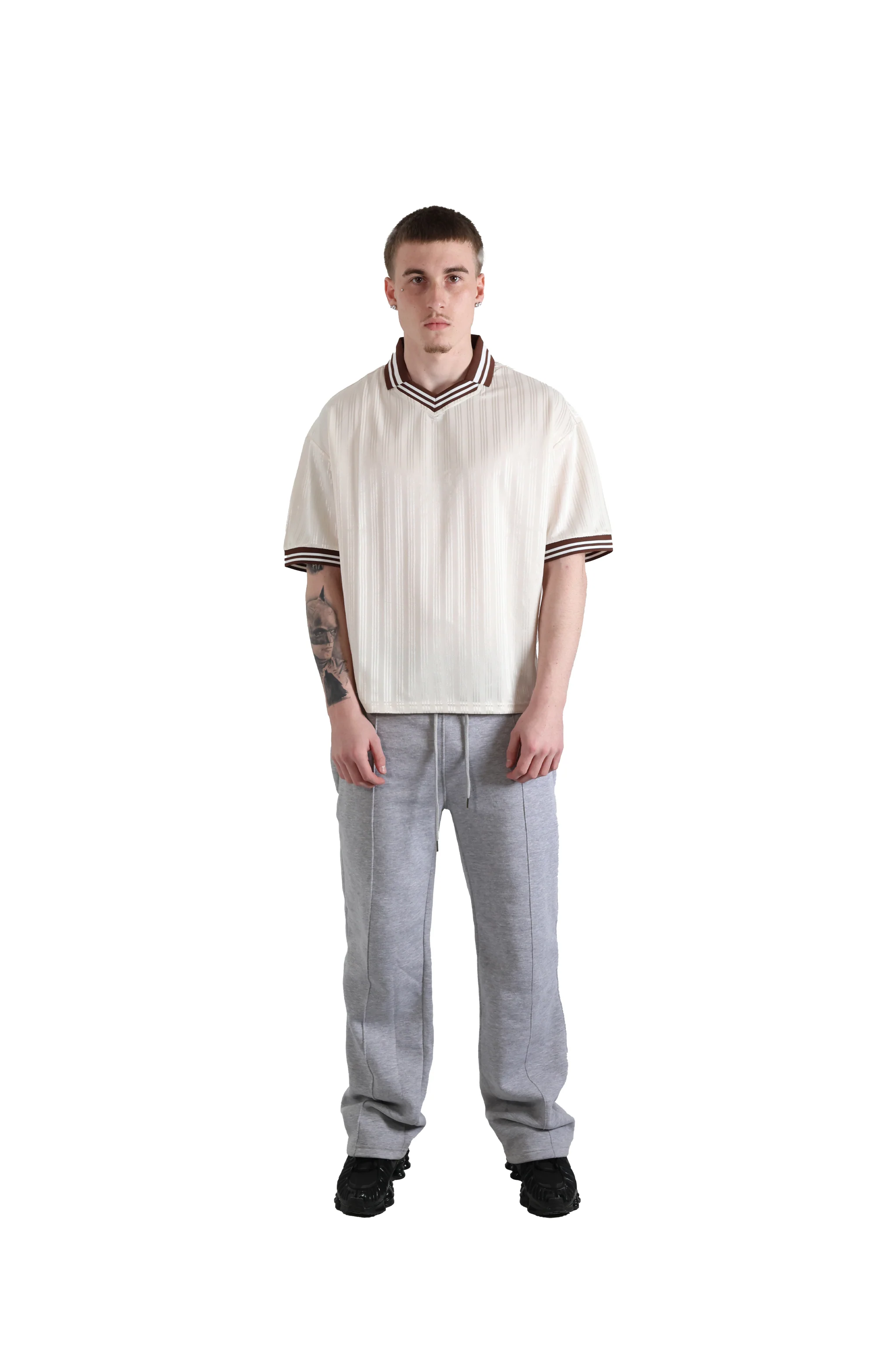 Beige Stripe Jersey 150gsm - Image 2
