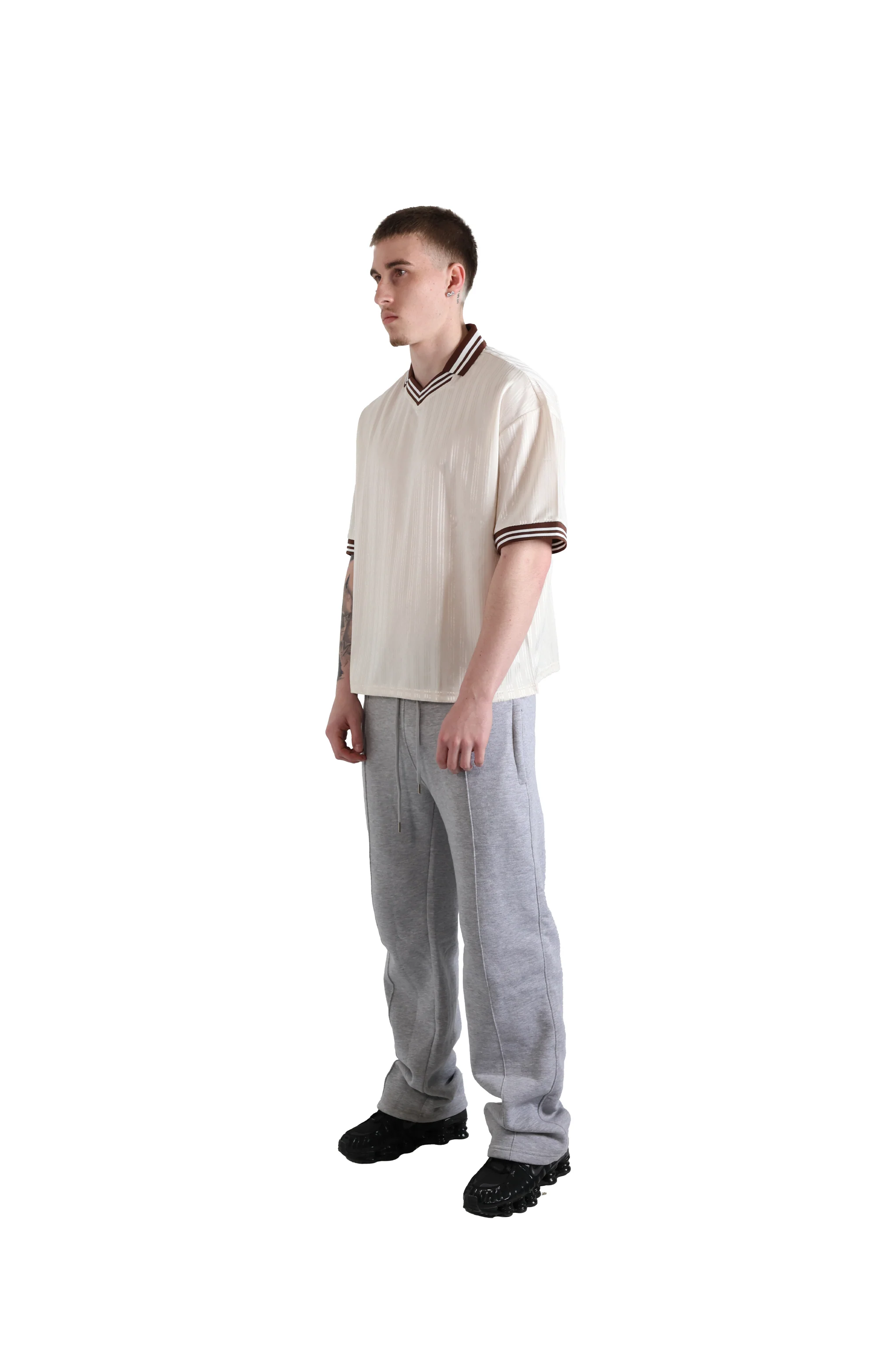 Beige Stripe Jersey 150gsm - Image 3