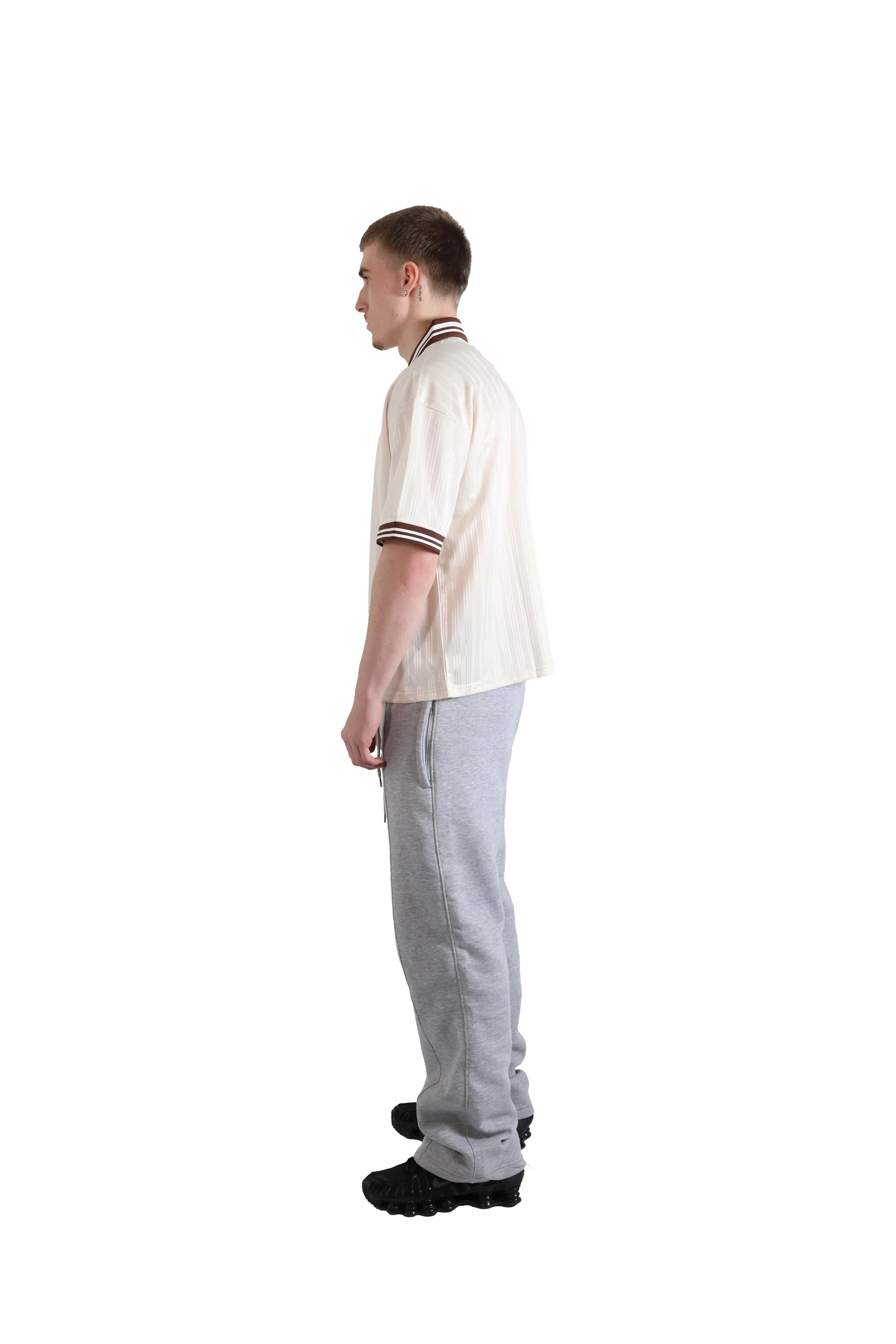 Beige Stripe Jersey 150gsm - Image 4