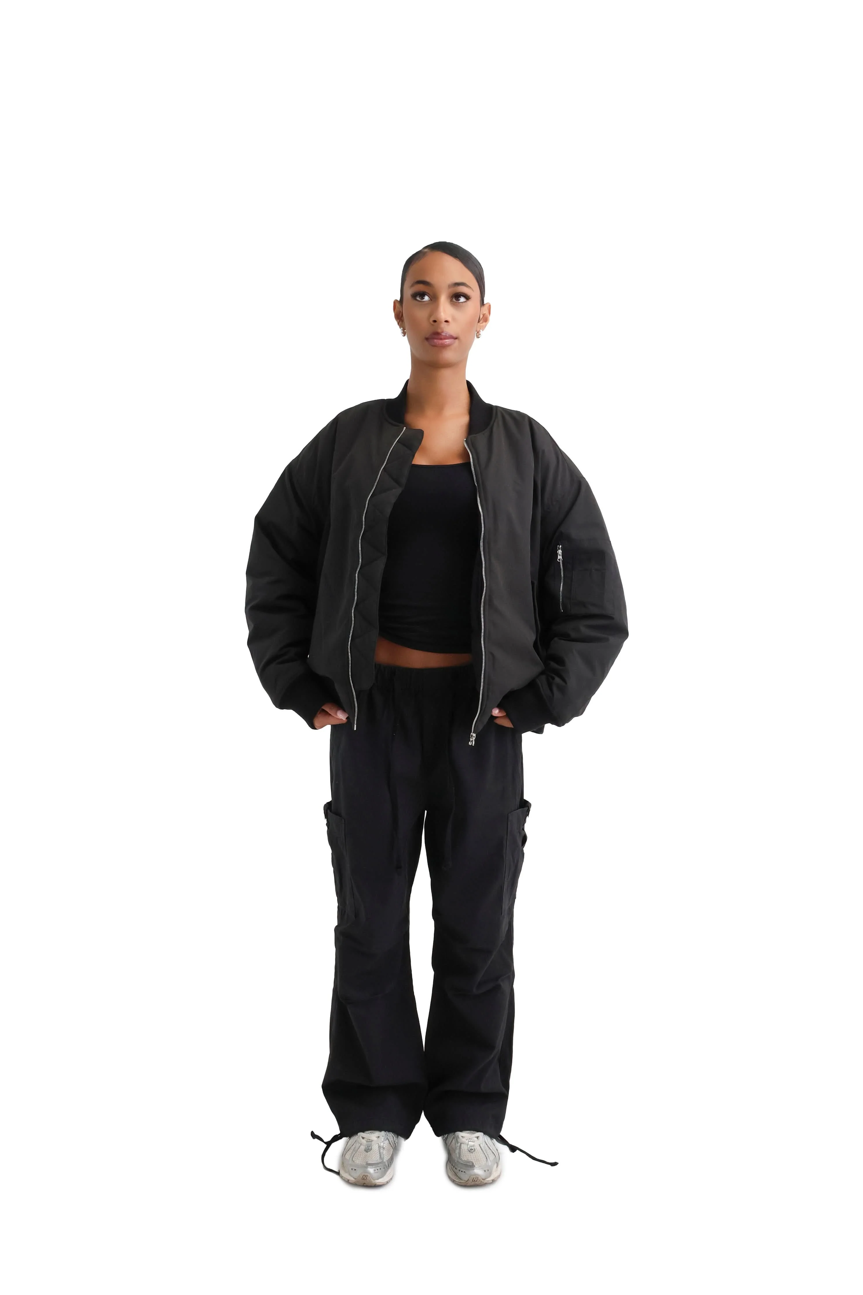 Cropped Bomber Jacket - Image 10