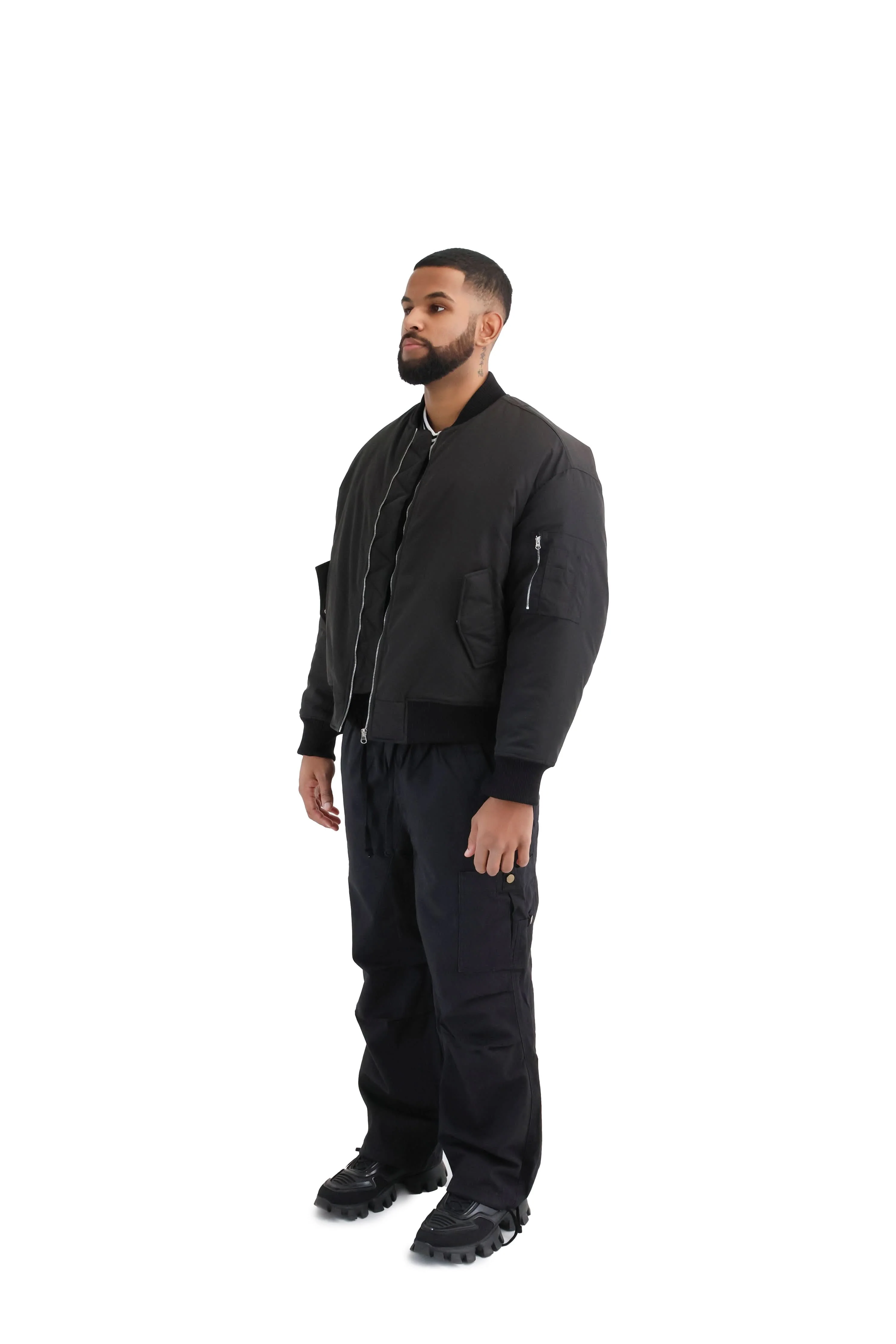 Cropped Bomber Jacket - Image 3