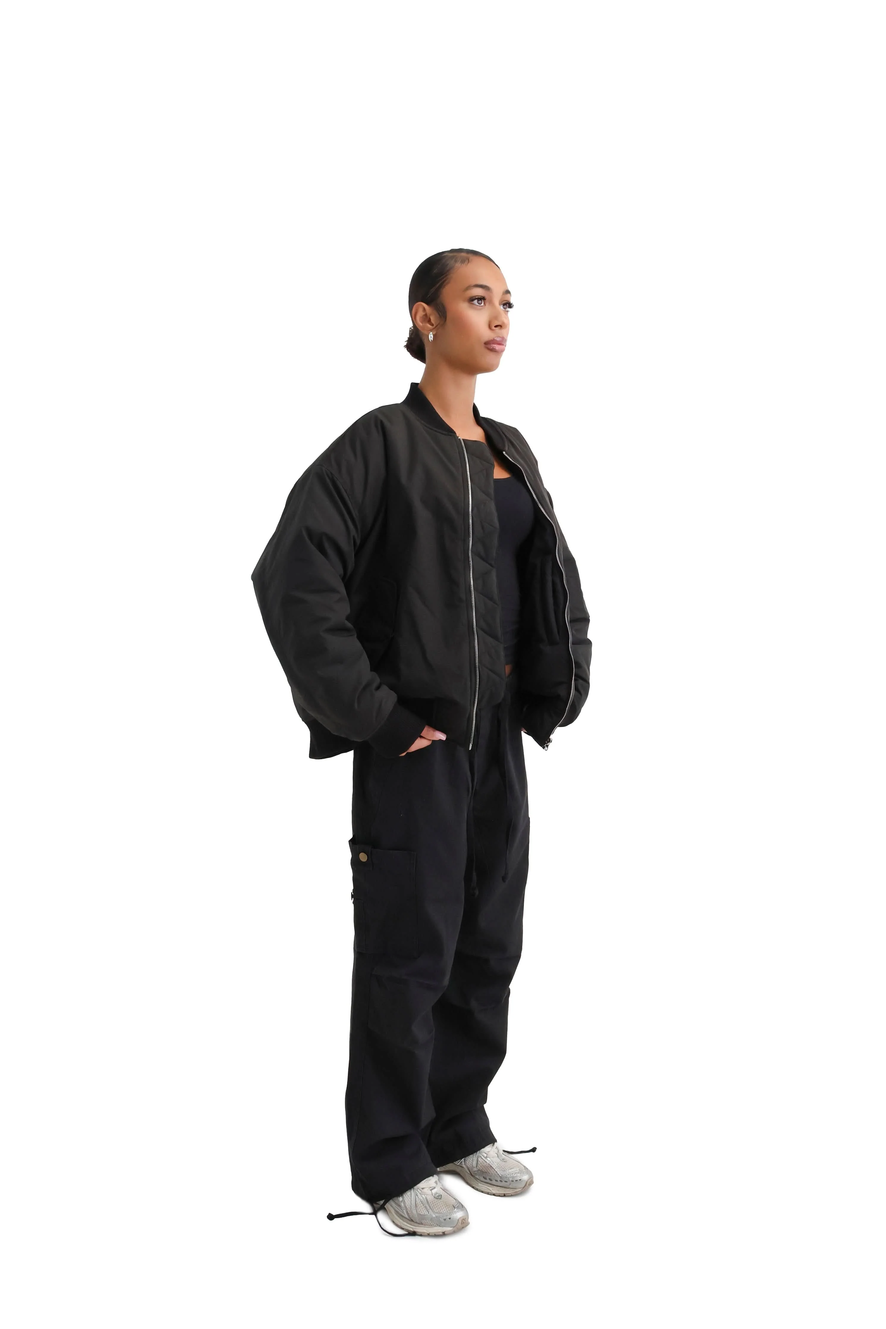 Cropped Bomber Jacket - Image 9