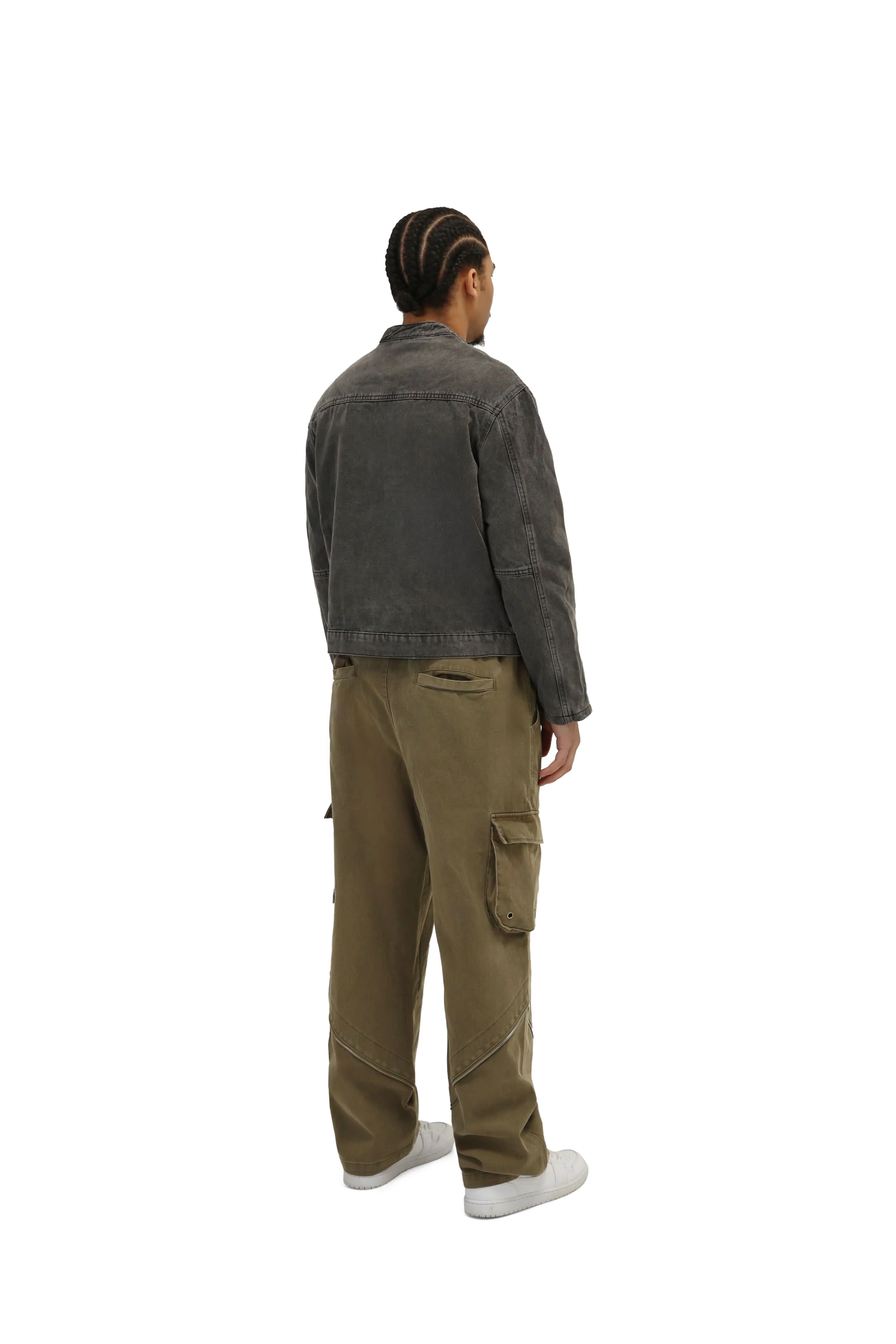 Denim Wash Biker Jean Jacket - Image 15