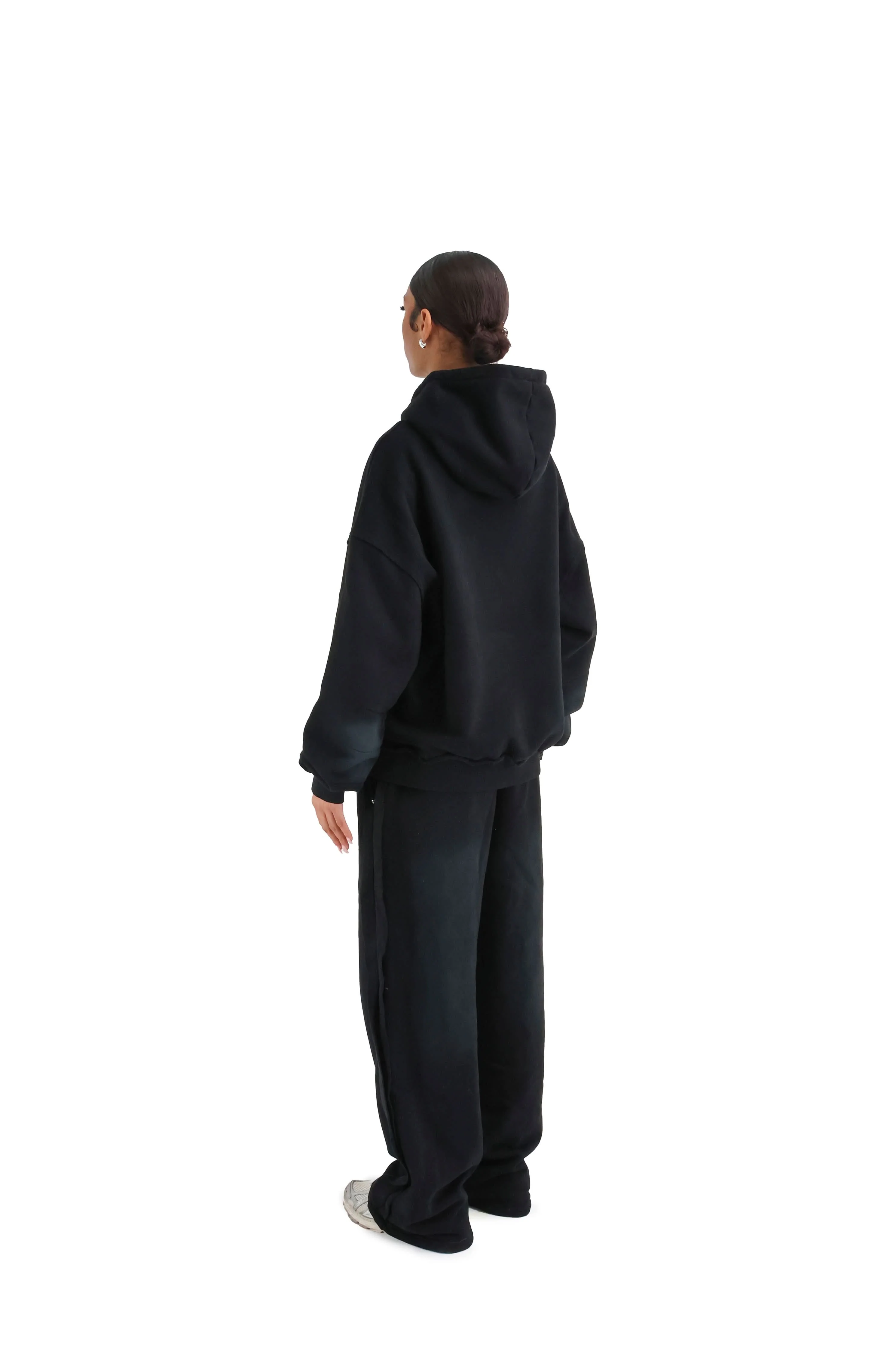 Distressed Acid Wash Stud Wide Leg Joggers 400GSM - Image 13