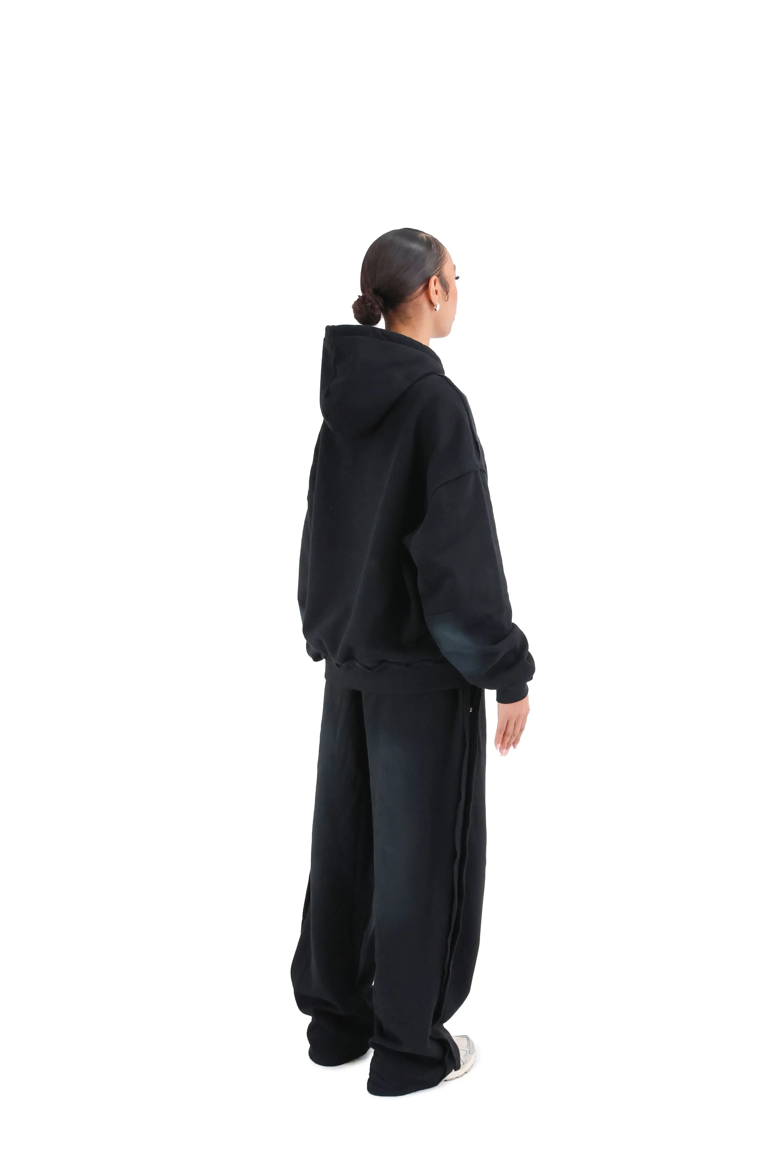 Distressed Acid Wash Stud Wide Leg Joggers 400GSM - Image 15