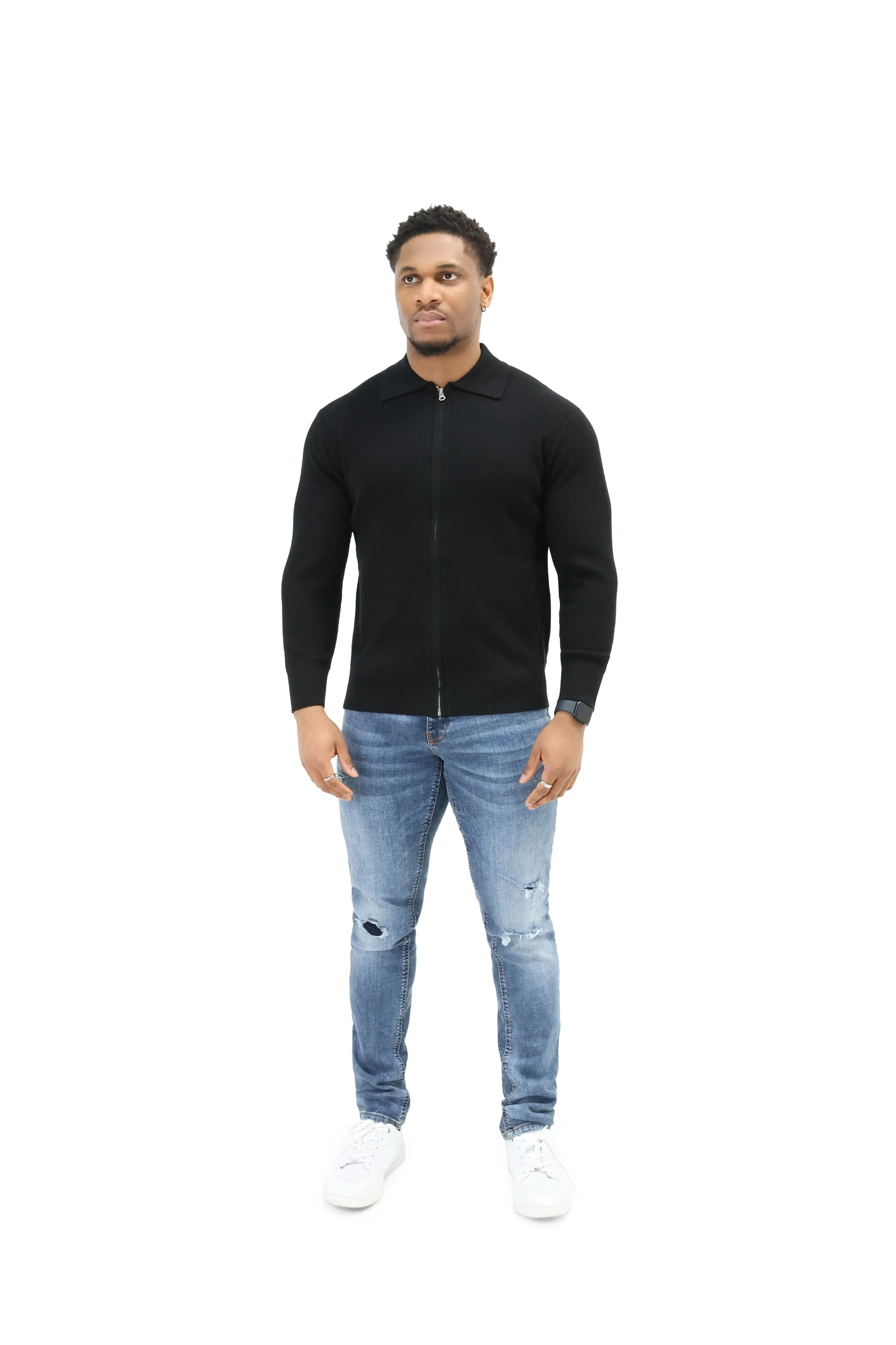 Luxury Silk Full Zip Wool Knit Jumpers - Image 10