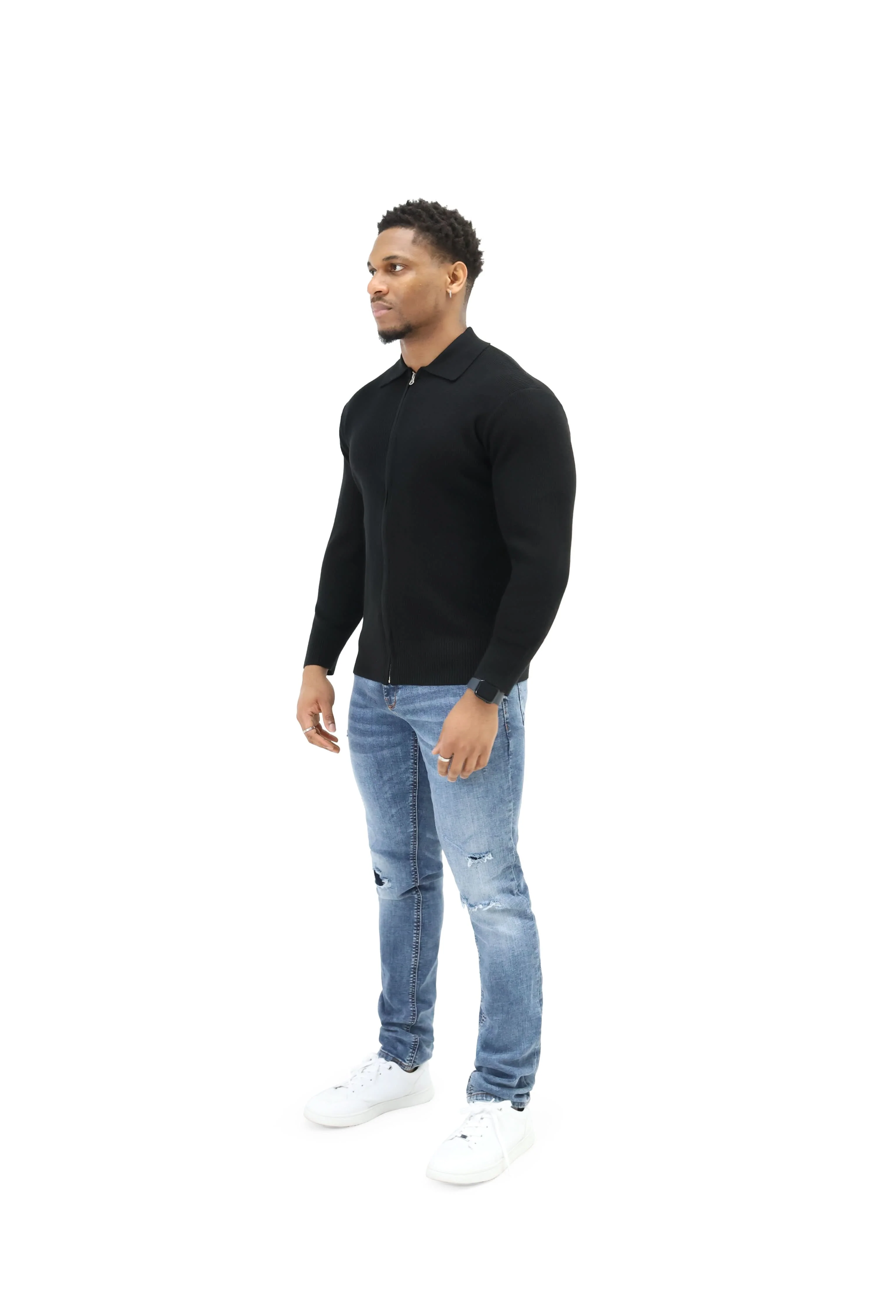 Luxury Silk Full Zip Wool Knit Jumpers - Image 11