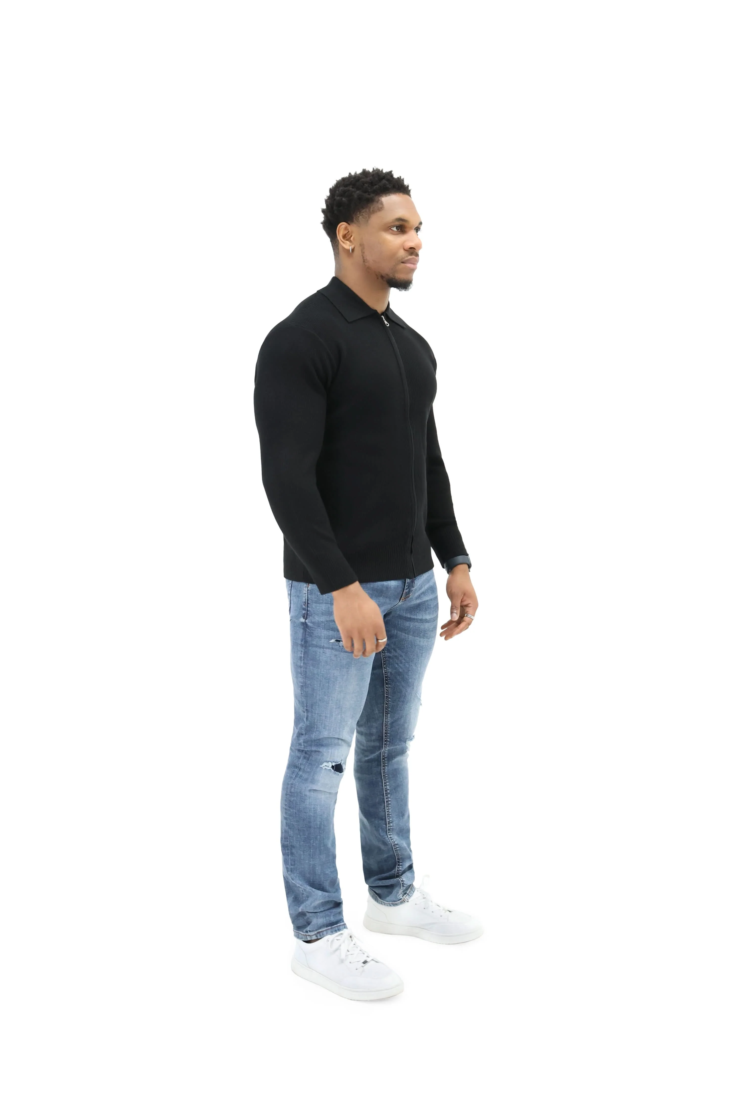 Luxury Silk Full Zip Wool Knit Jumpers - Image 9