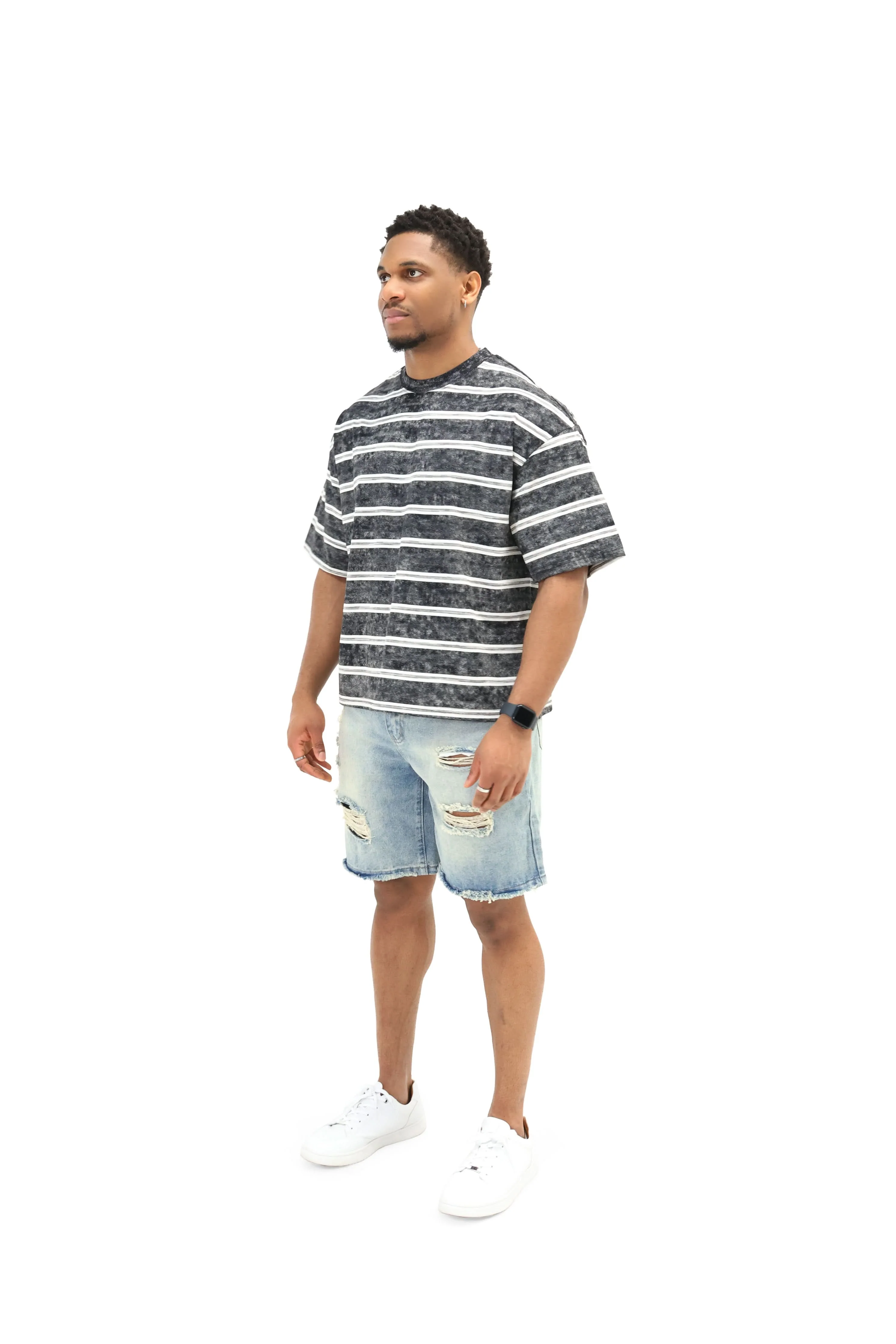 Distressed Denim Jorts - Antique Wash - Image 3