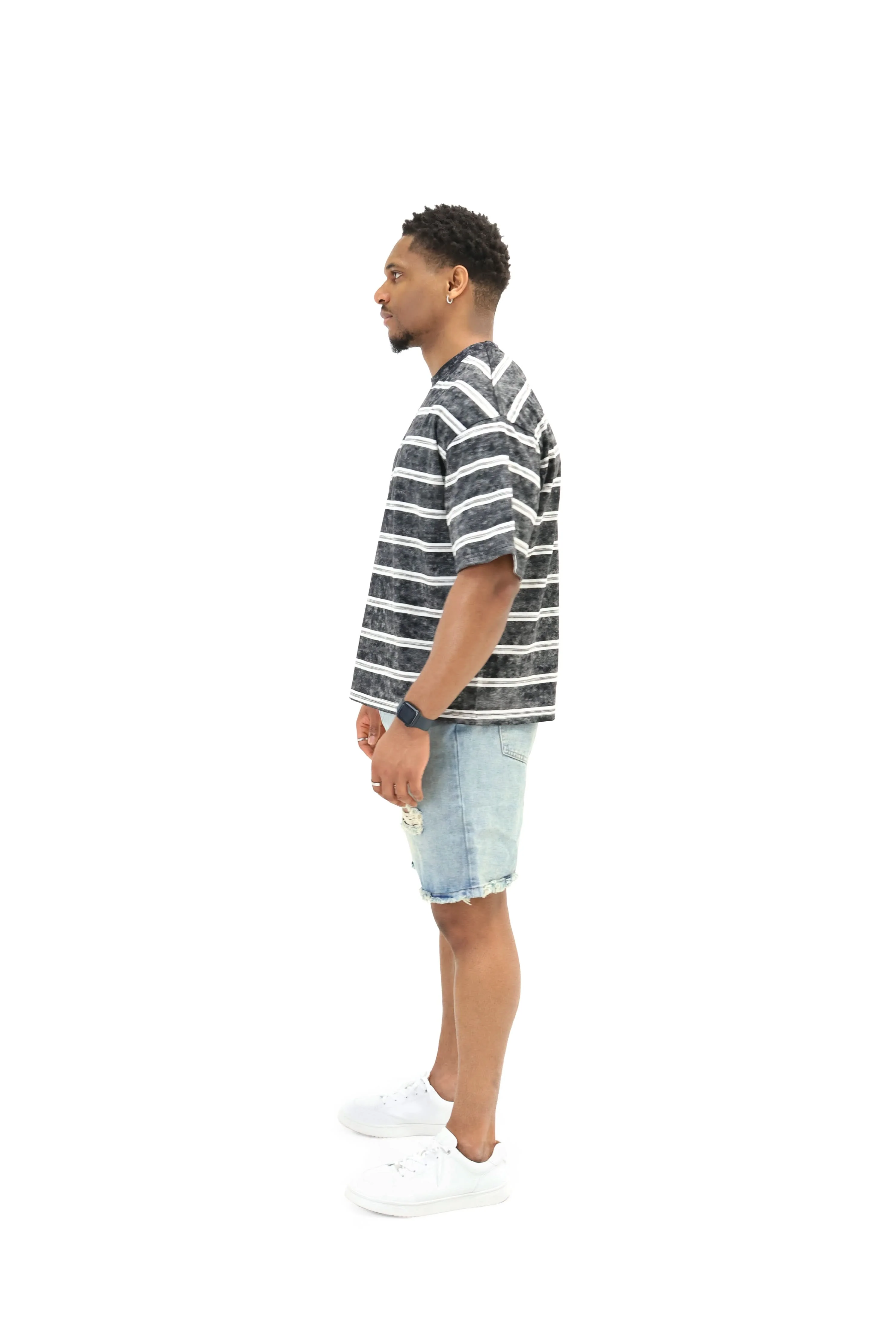 Distressed Denim Jorts - Antique Wash - Image 4