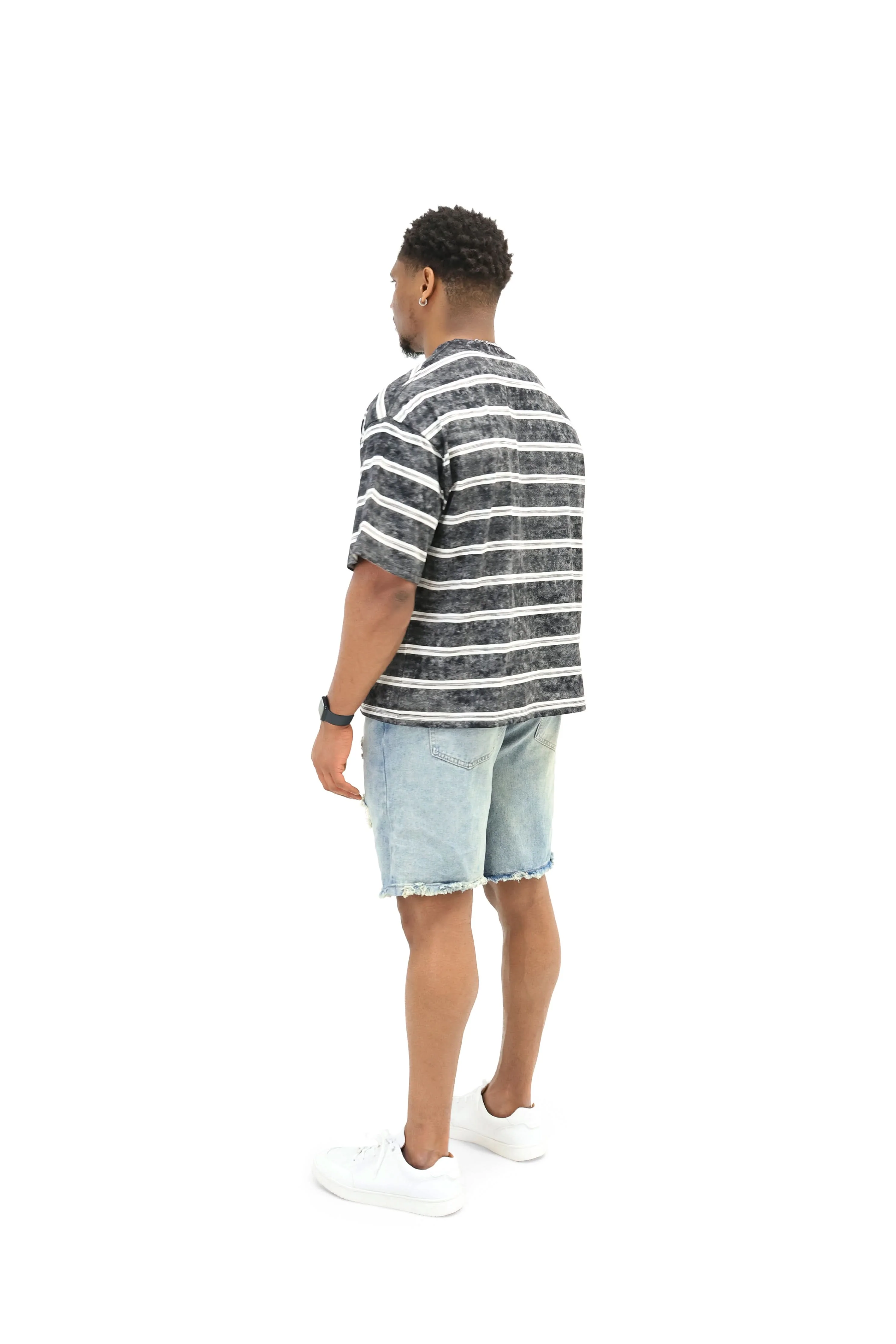 Distressed Denim Jorts - Antique Wash - Image 5