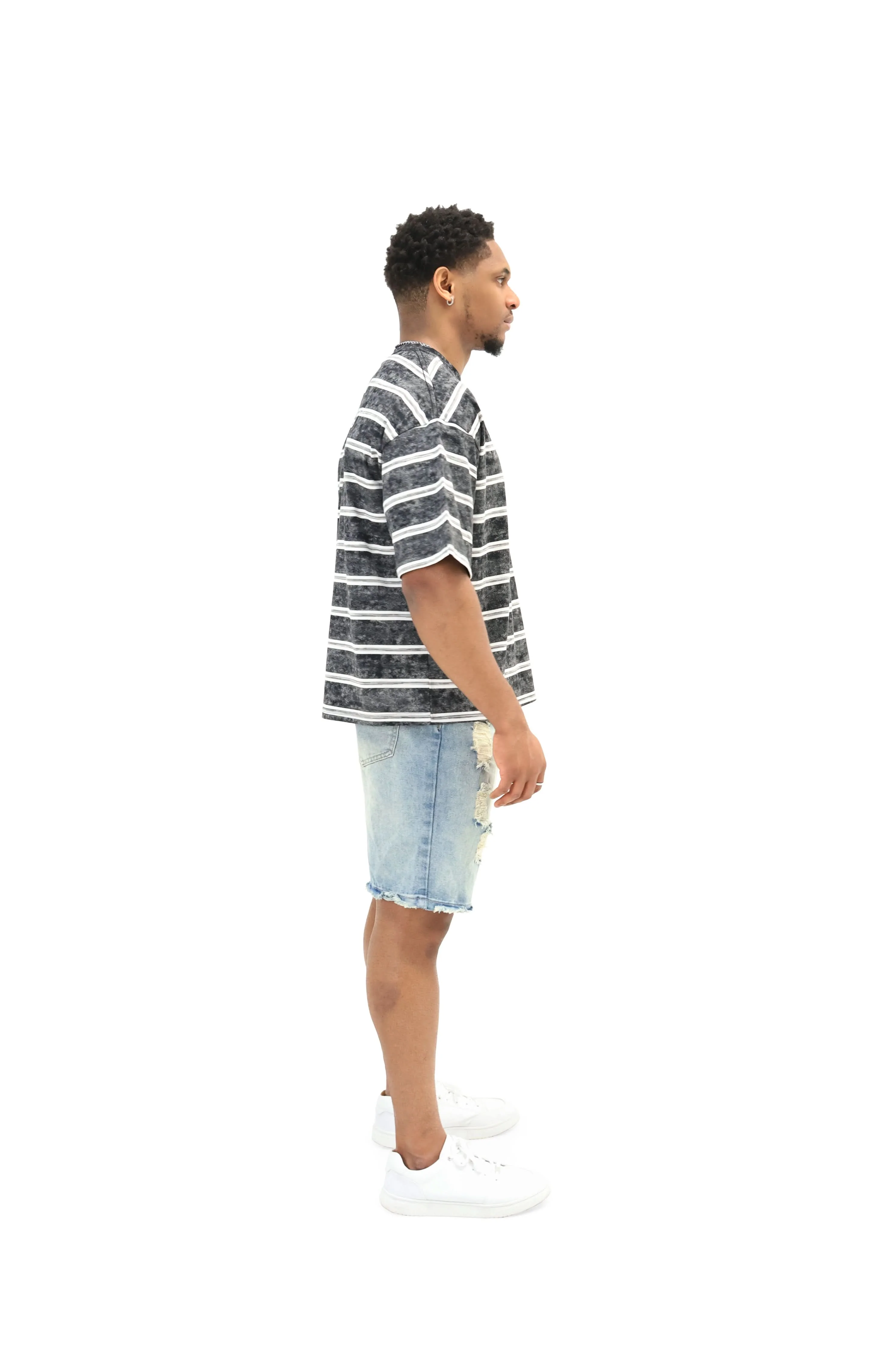 Distressed Denim Jorts - Antique Wash - Image 8