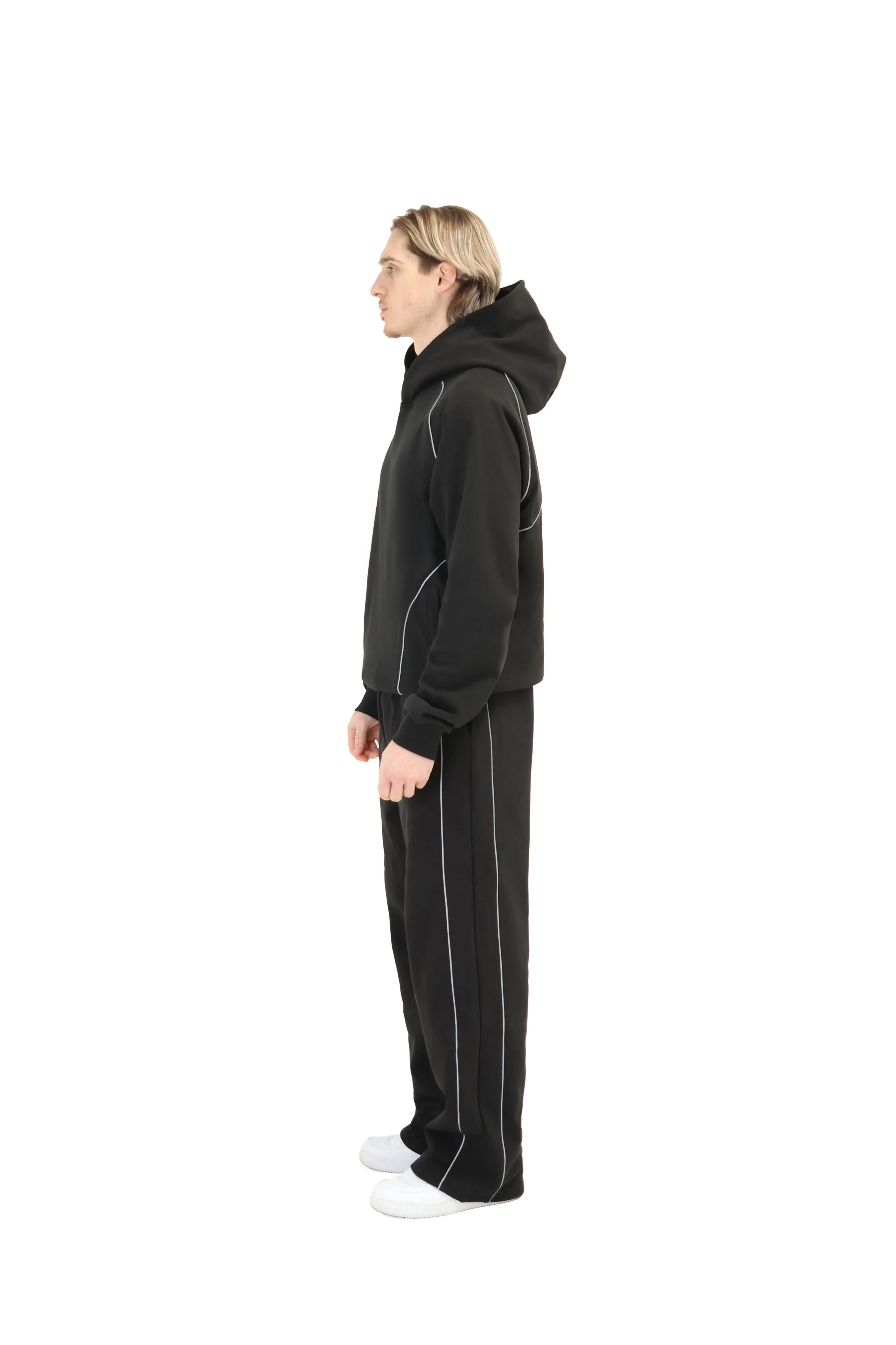 Oversized Reflective Piping Hoodie 450GSM - Image 4