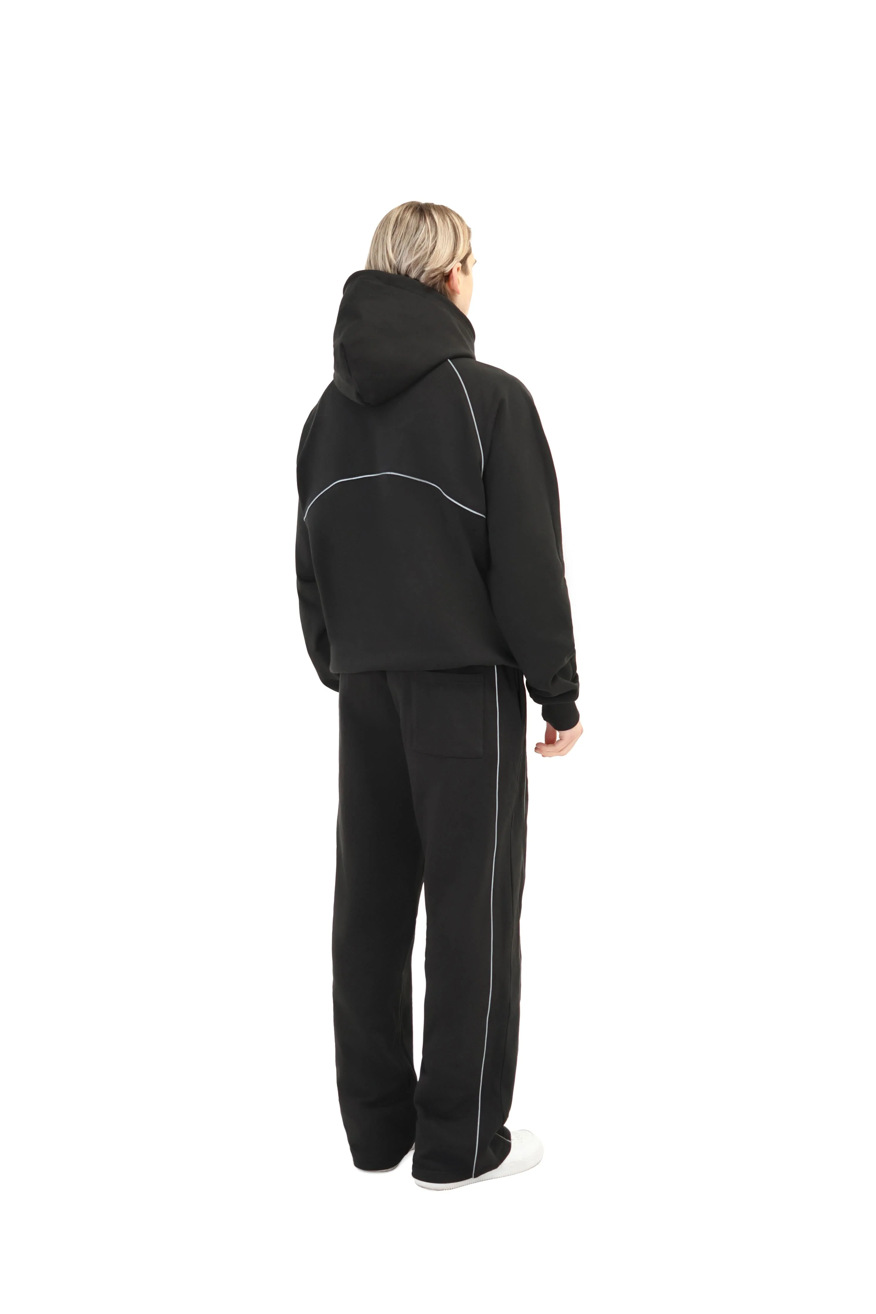 Oversized Reflective Piping Hoodie 450GSM - Image 7