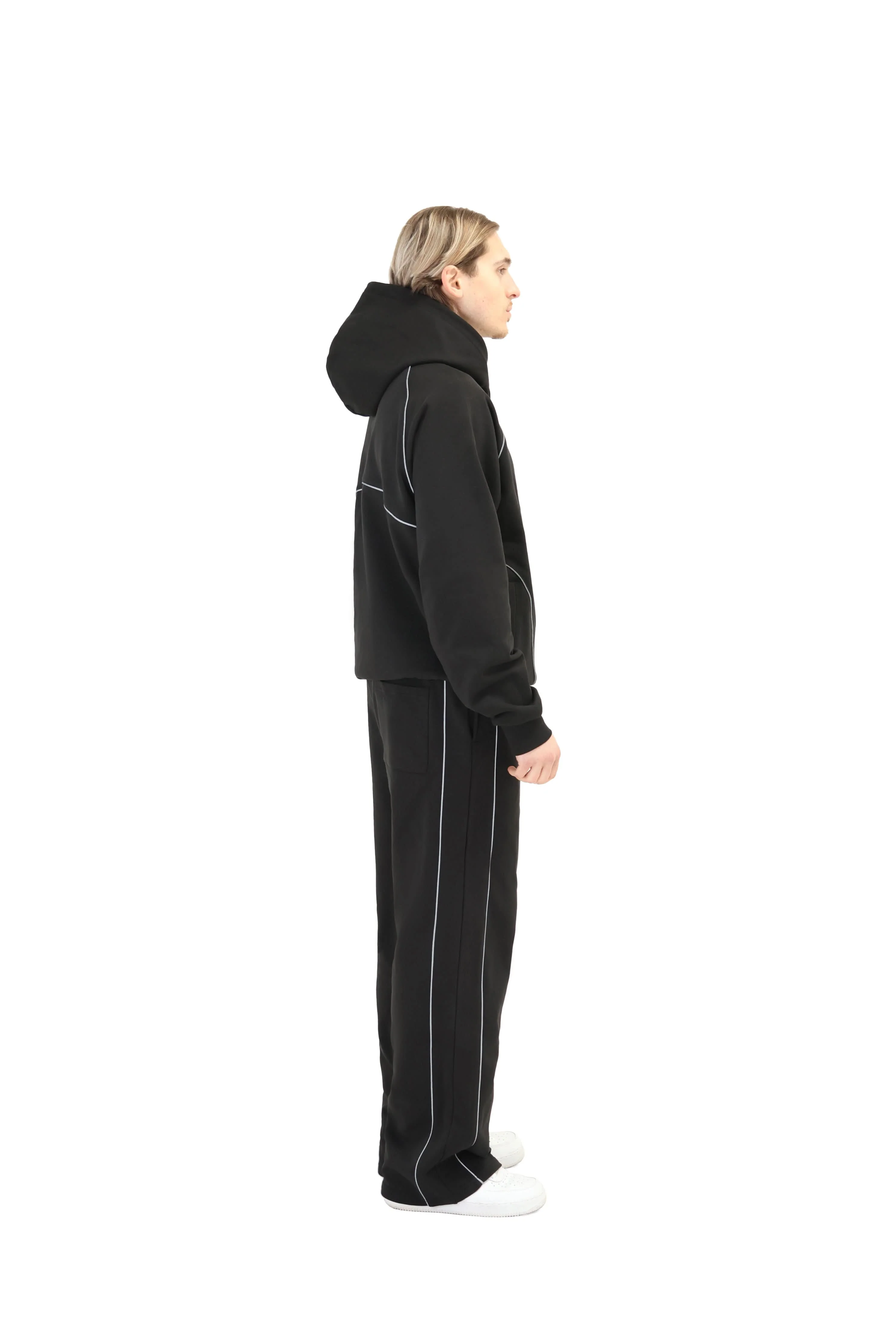 Oversized Reflective Piping Hoodie 450GSM - Image 8