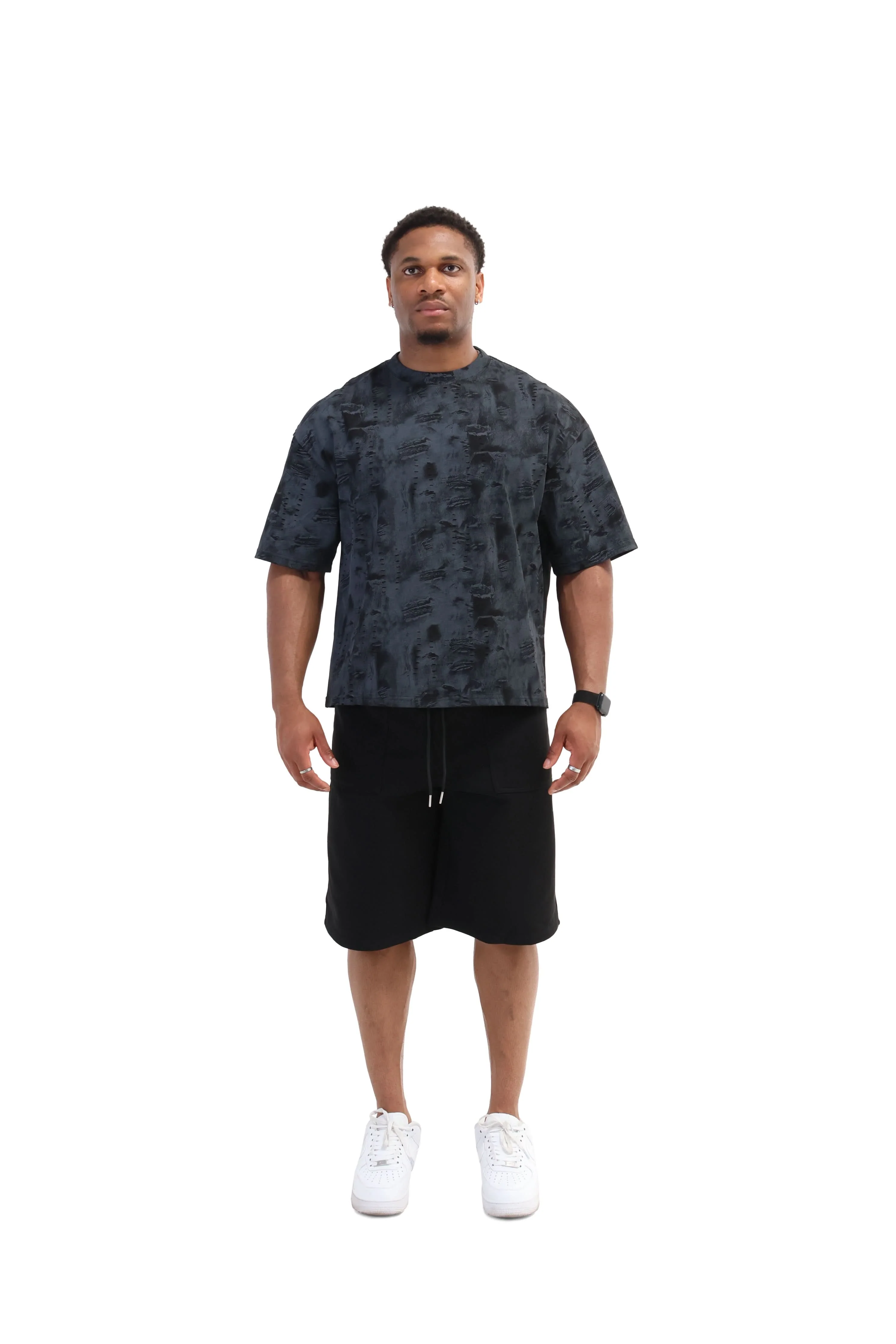 Paint Distressed Oversized T-shirt 260gsm - Image 2