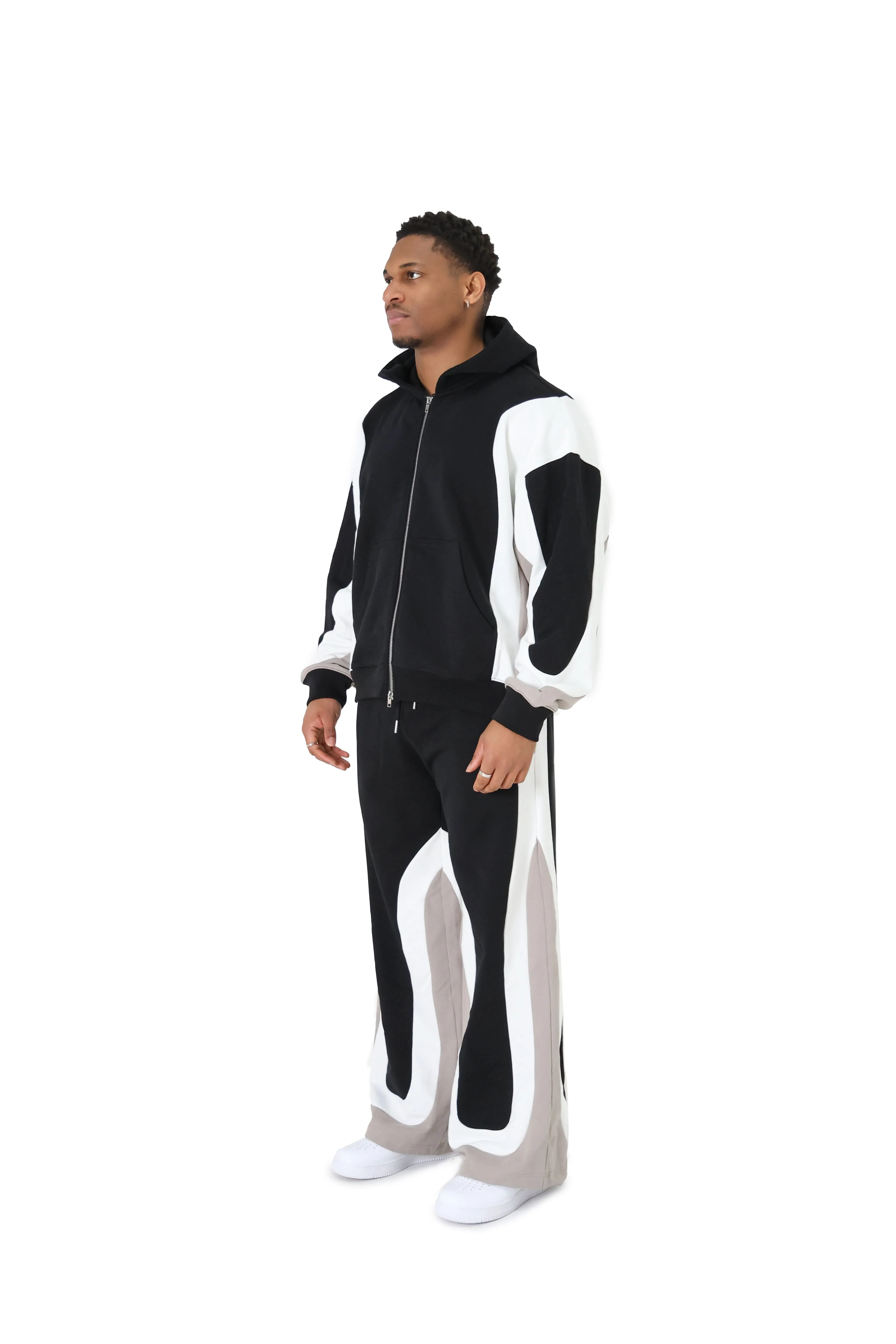 Multi Panel Pattern Oversized Joggers - Image 3