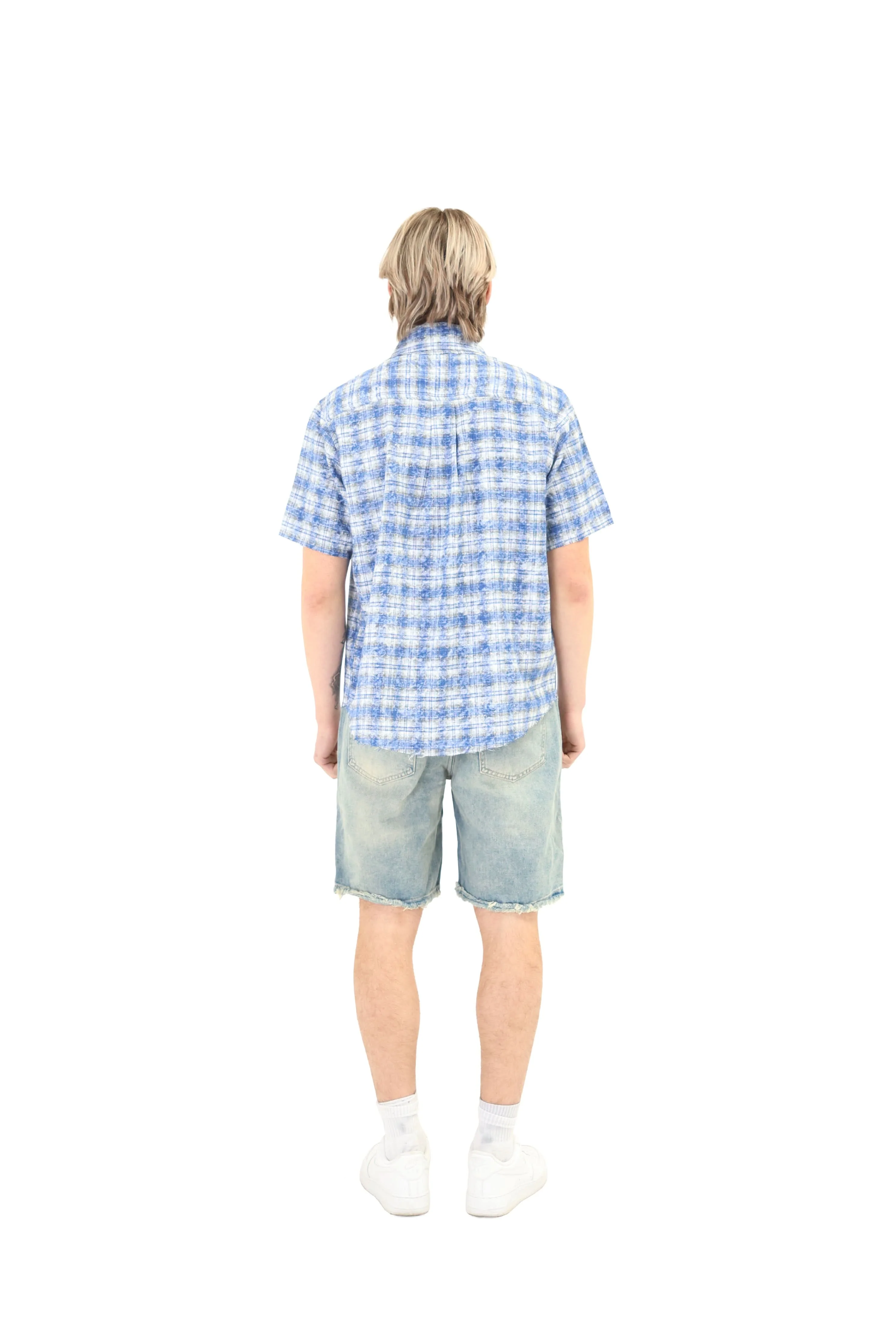 Short Sleeve Cropped Fit Checkered Shirt - Image 6