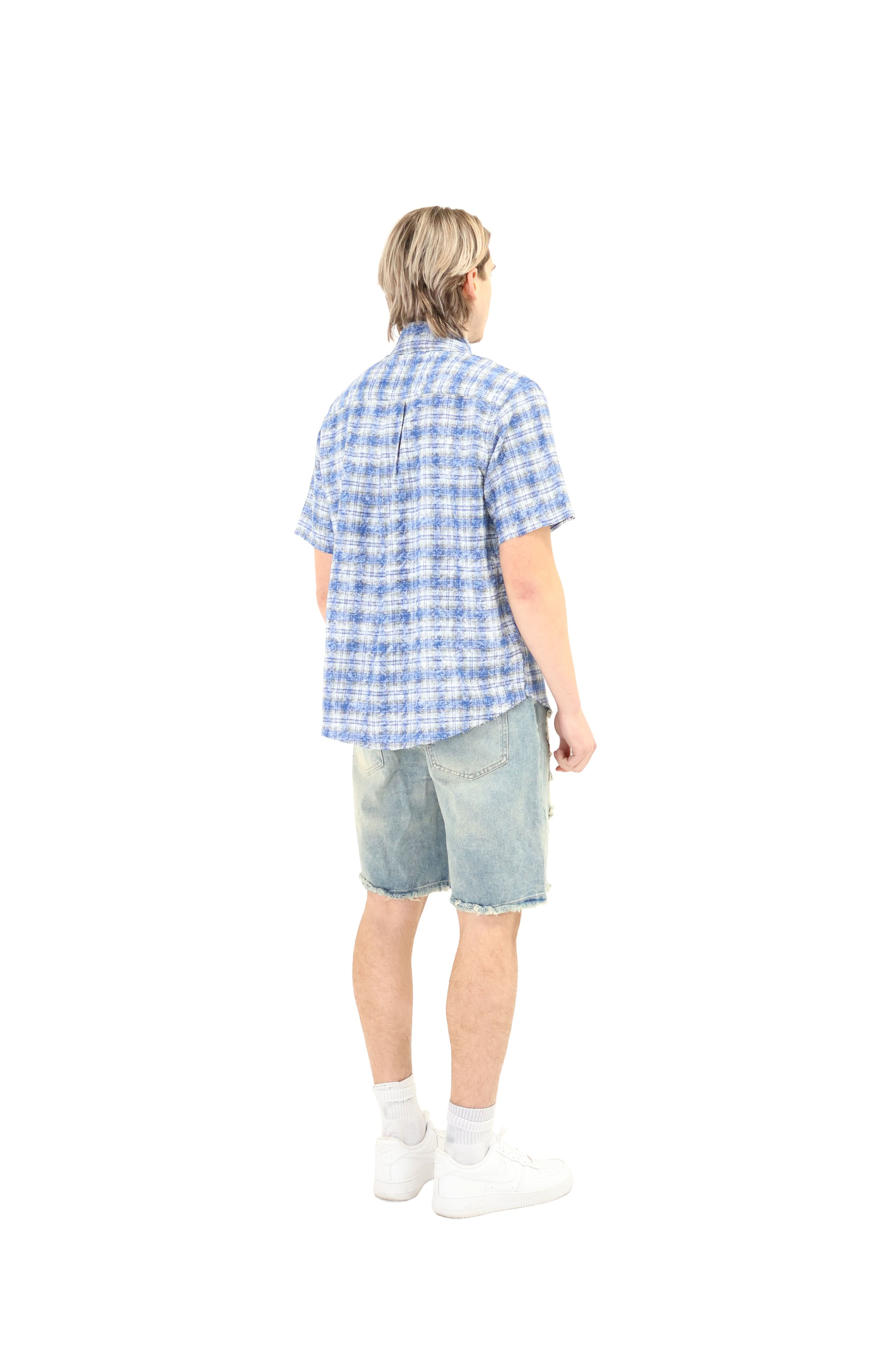 Short Sleeve Cropped Fit Checkered Shirt - Image 7