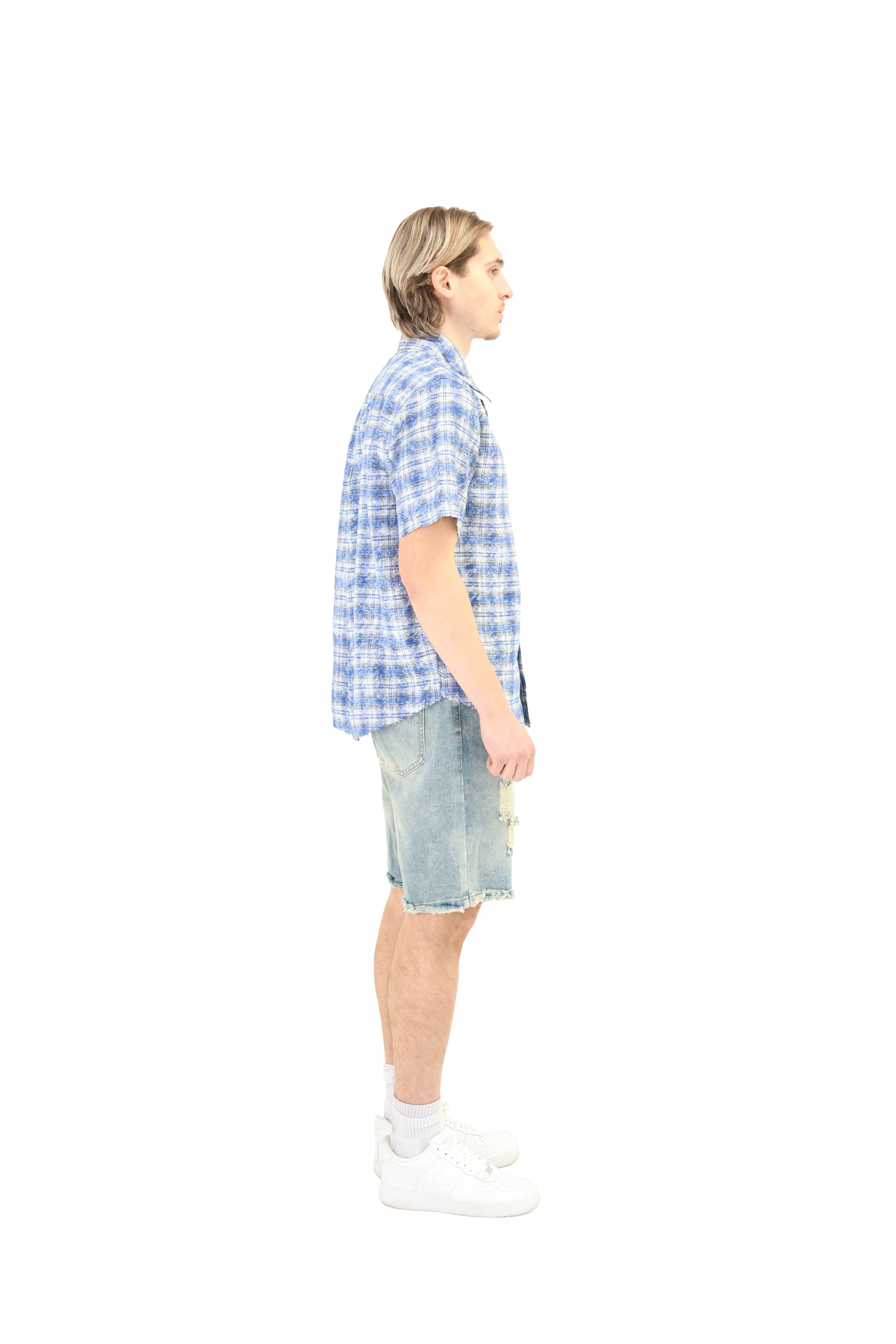 Short Sleeve Cropped Fit Checkered Shirt - Image 8