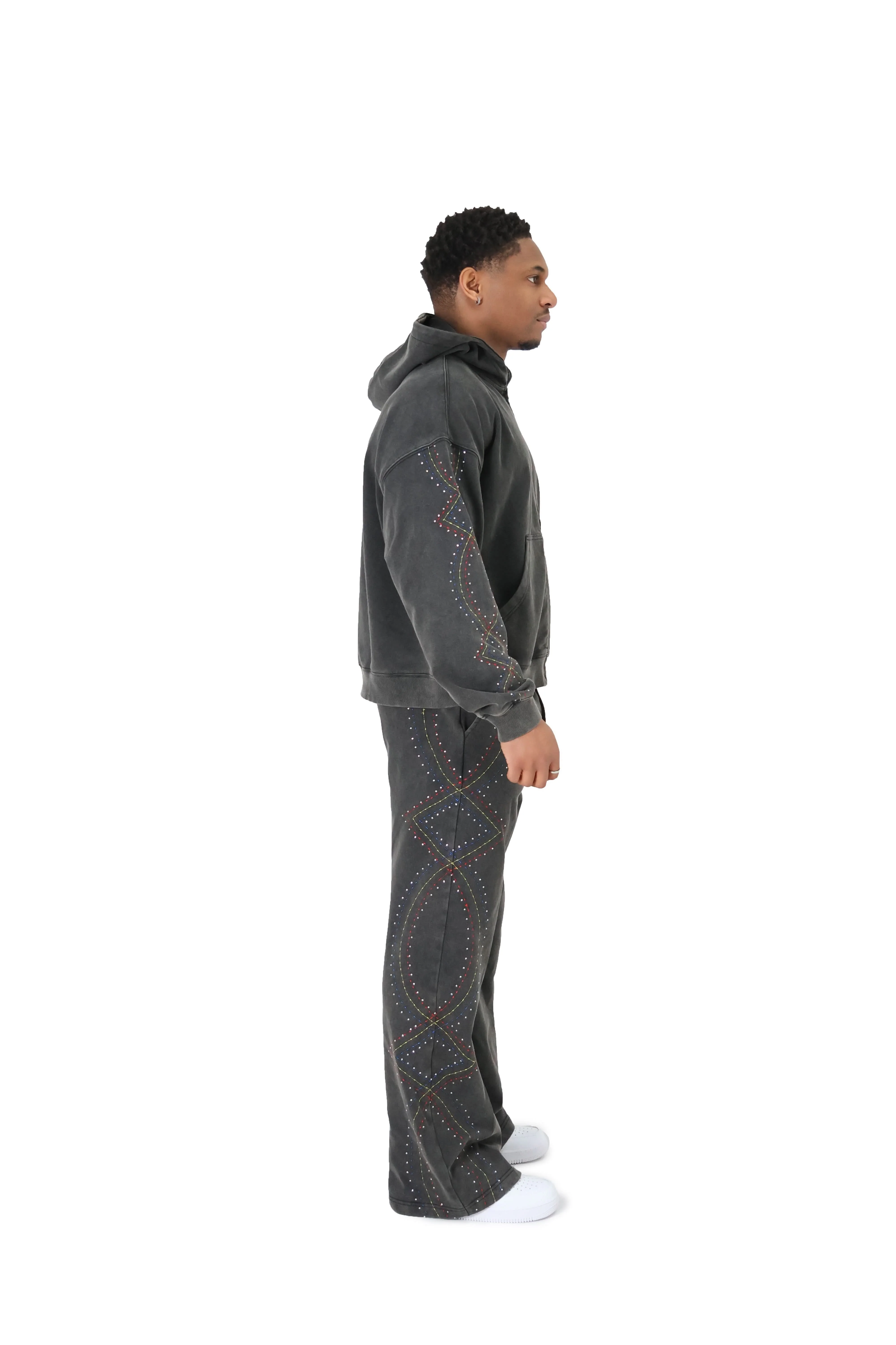 Stonewash Oversized  Rhinestone Joggers - Image 8
