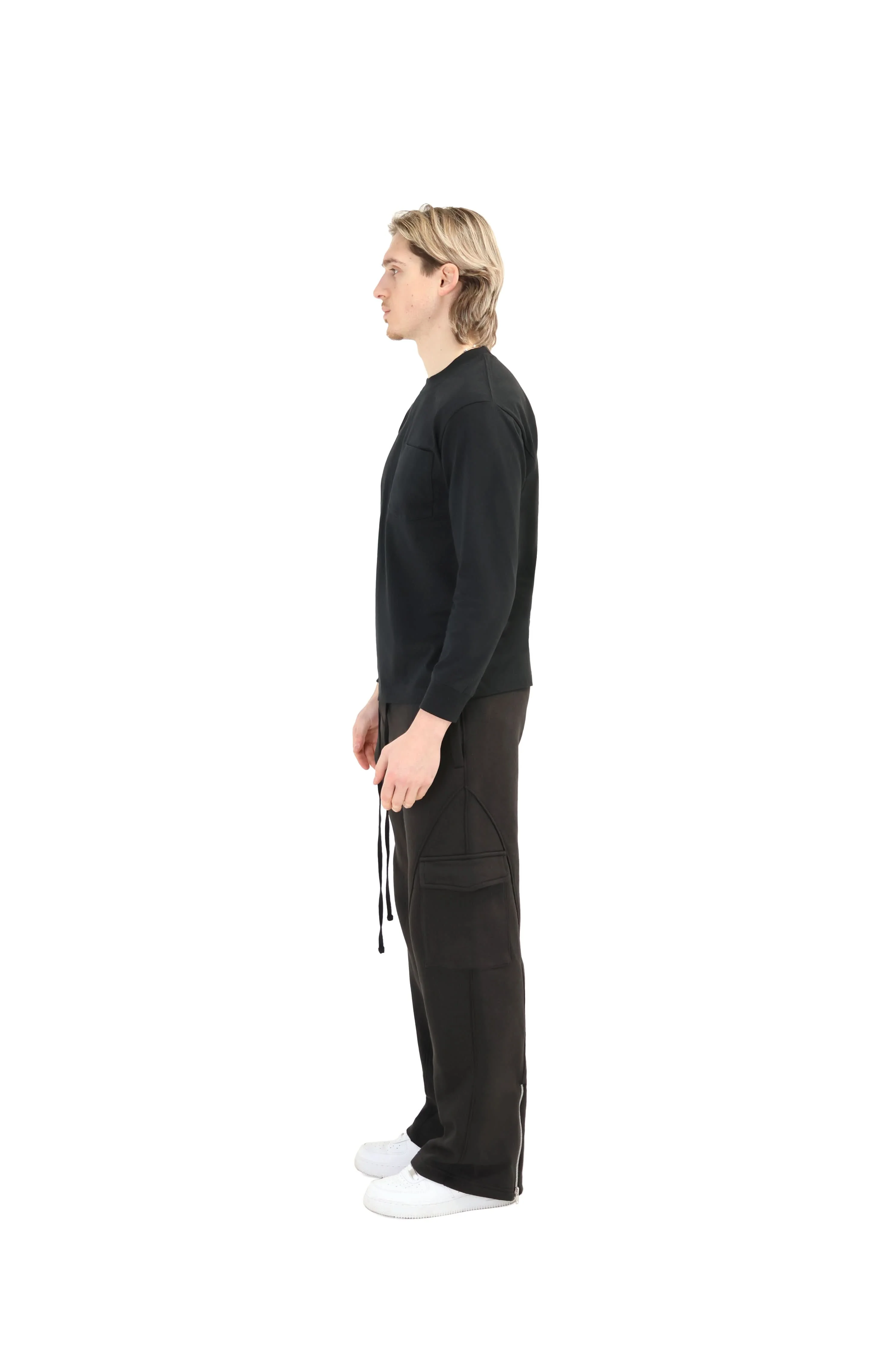 Wide Leg Cargo Joggers with Ankle Zip 330GSM - Image 12