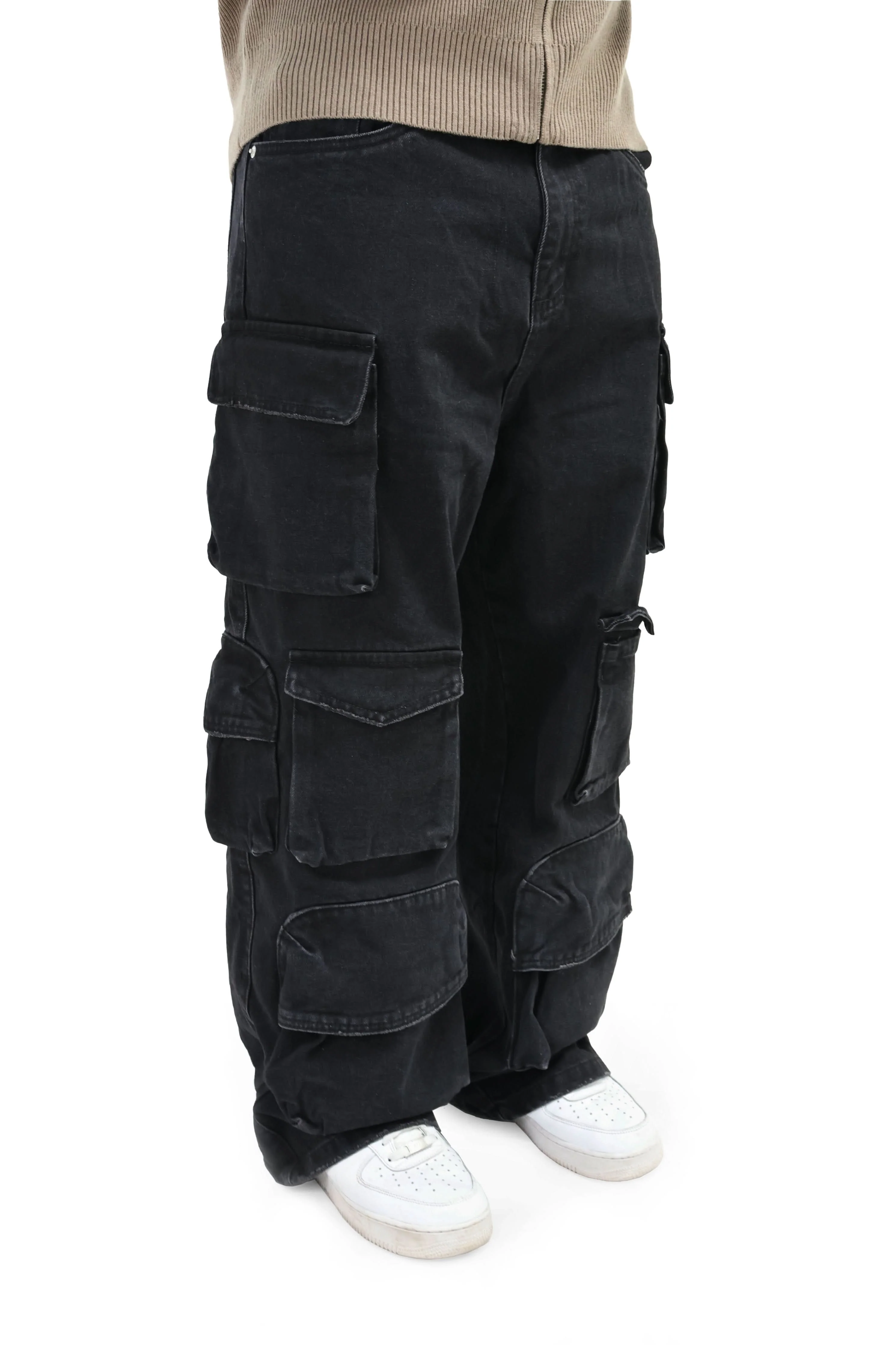 Multi Pocket Retro Wide Leg Jeans - Image 9