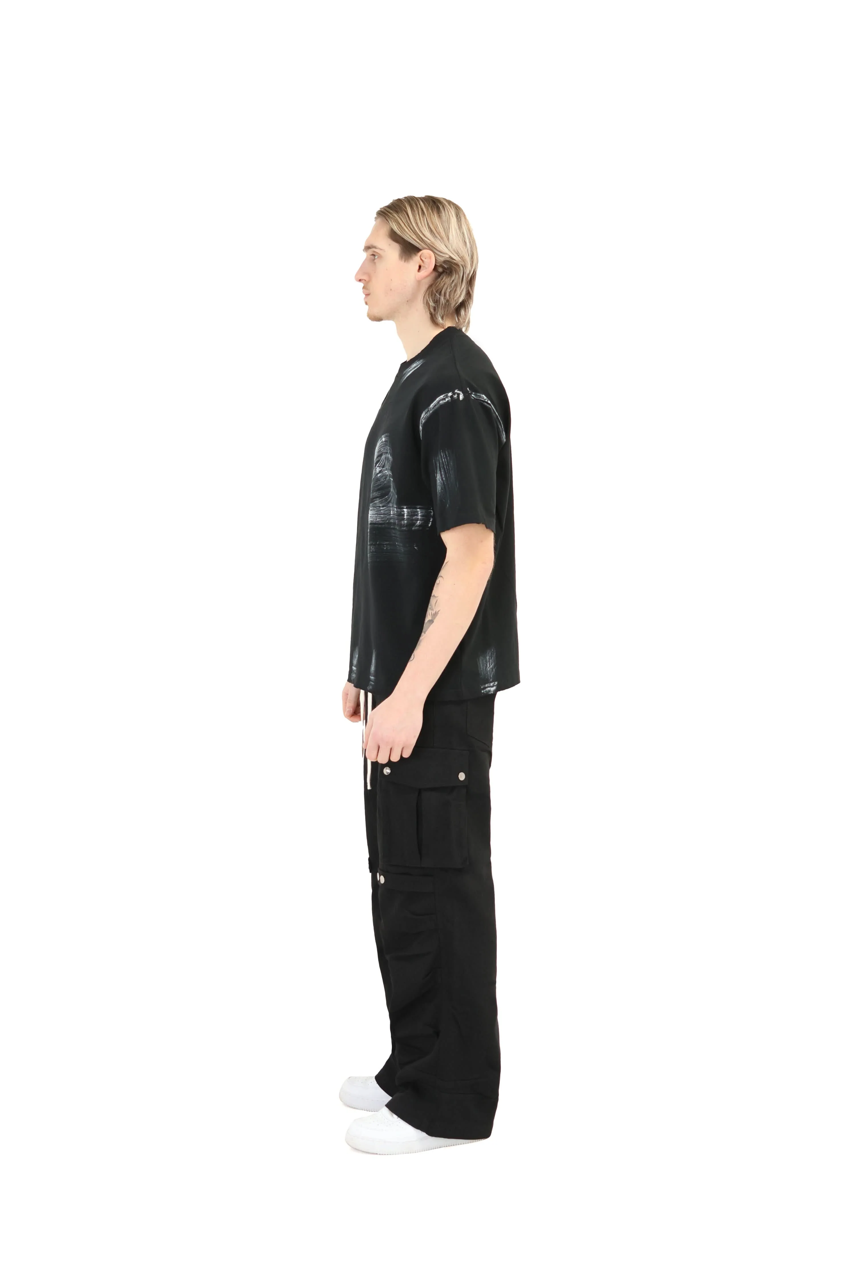Wide Leg Cargo Button Trousers - Image 4