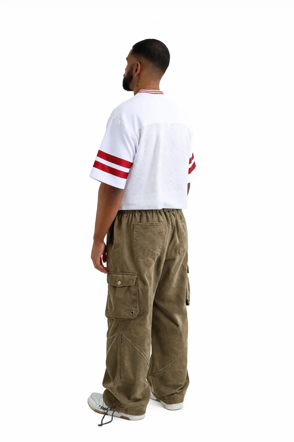 Wide Leg Denim Joggers With Zip - Image 5