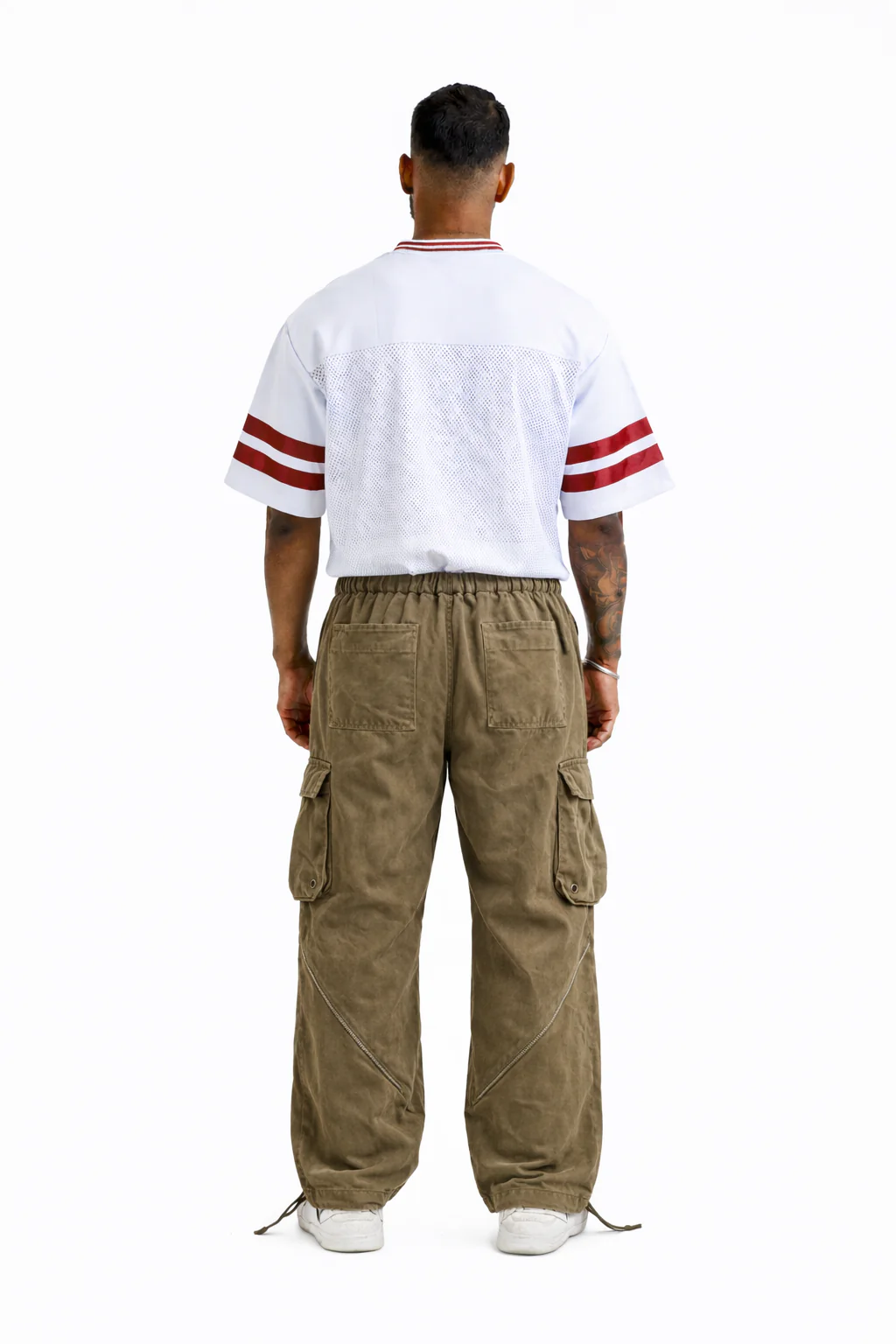 Wide Leg Denim Joggers With Zip - Image 6