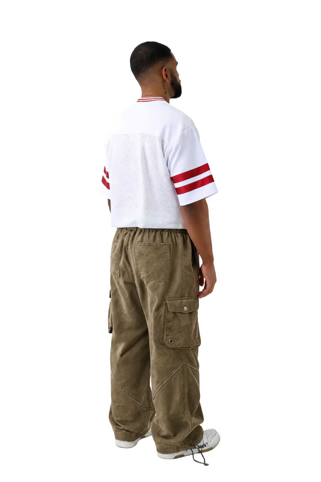 Wide Leg Denim Joggers With Zip - Image 7