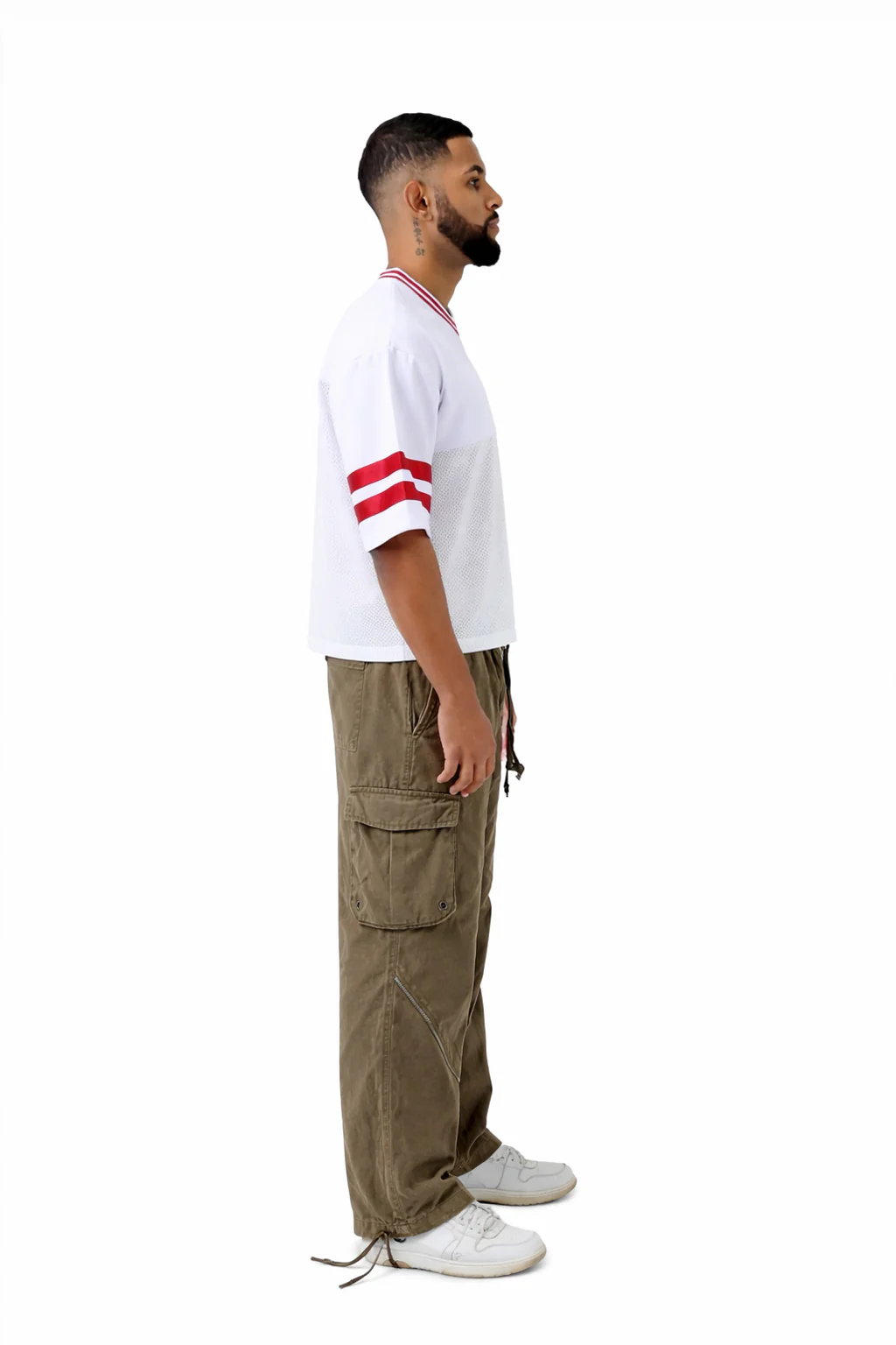 Wide Leg Denim Joggers With Zip - Image 8